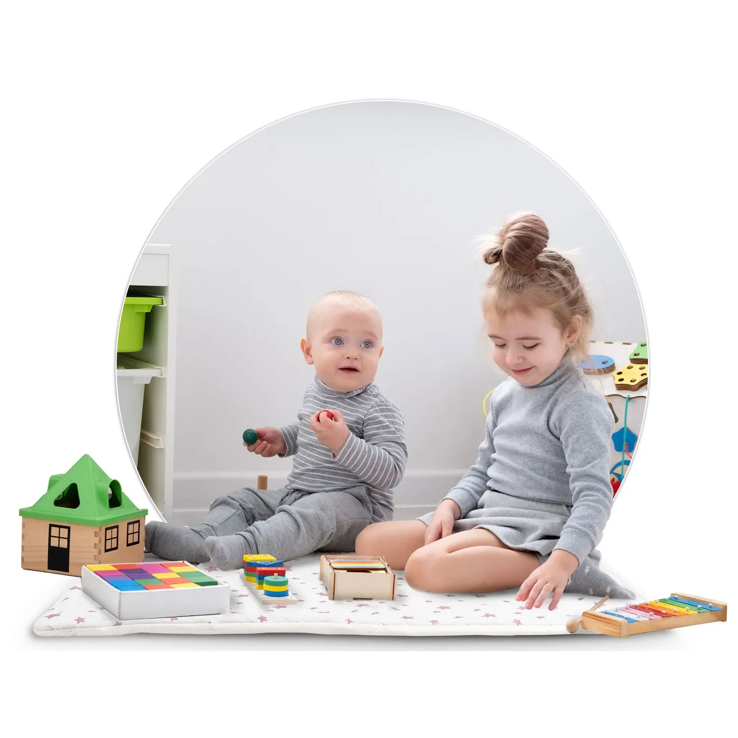 „Nukido Teepee“ palapinė su švieselėmis vaikams – rožinė su žvaigždėmis - nuotrauka 1