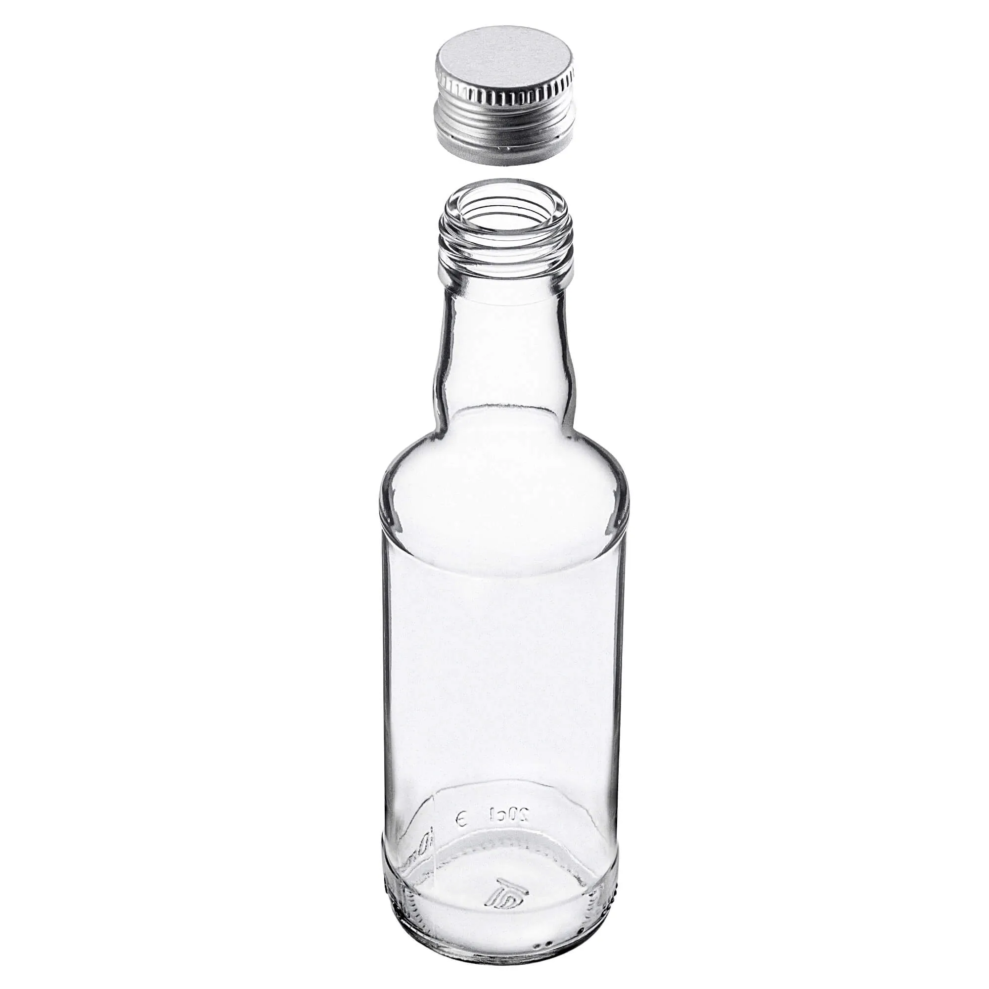 Monopol stikliniai buteliukai 200 ml su sidabriniu dangteliu, 100 vnt.