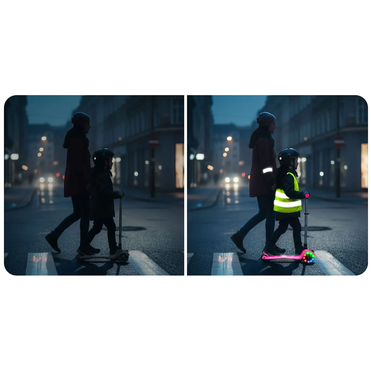 „Ricokids Jelly“ triratis balansinis paspirtukas vaikams, šviečiantis tamsoje - rožinis - nuotrauka 1