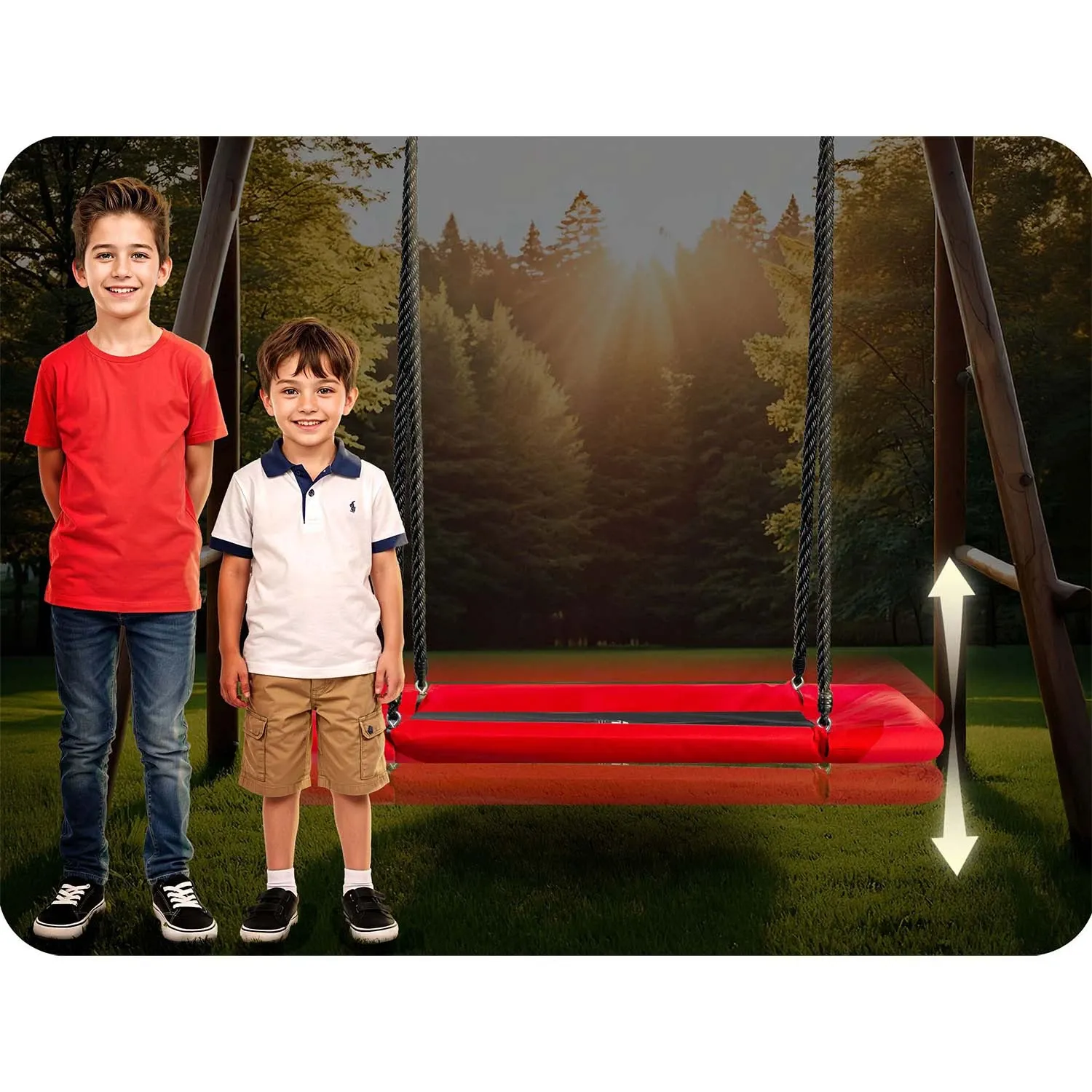 „Neo-Sport Swingo“ stačiakampės „Crown Nest“ sūpynės, 110 x 70 cm - nuotrauka 1