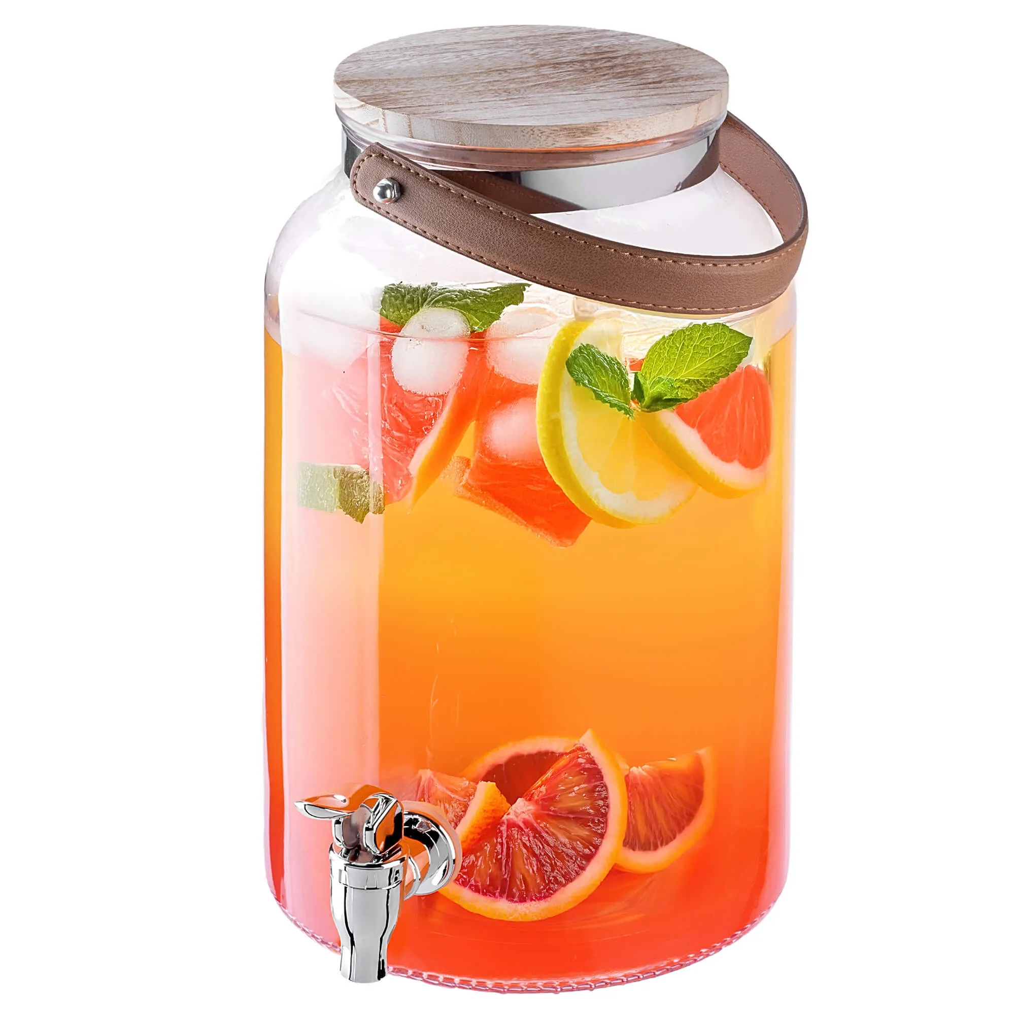 Stiklinis indas su čiaupu ir rankena Mandrioli 5,6 l