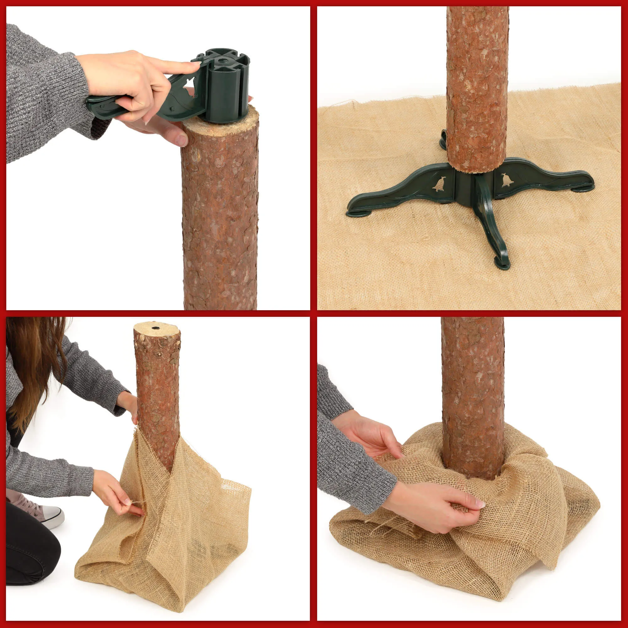 Dirbtinė Kalėdų eglutė ant eglės kamieno Mireval 160 cm