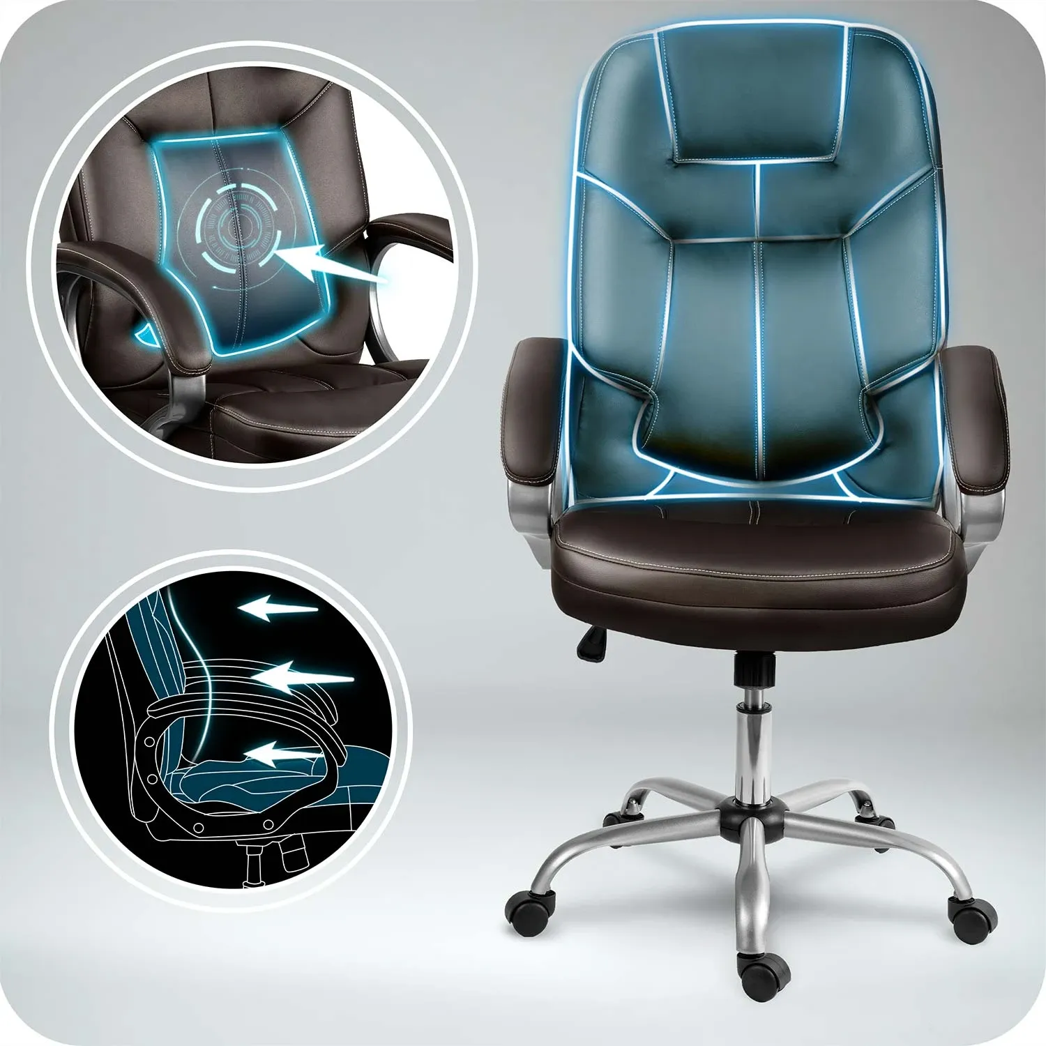 Sofotel tamsiai ruda besisukanti biuro kėdė - nuotrauka 1