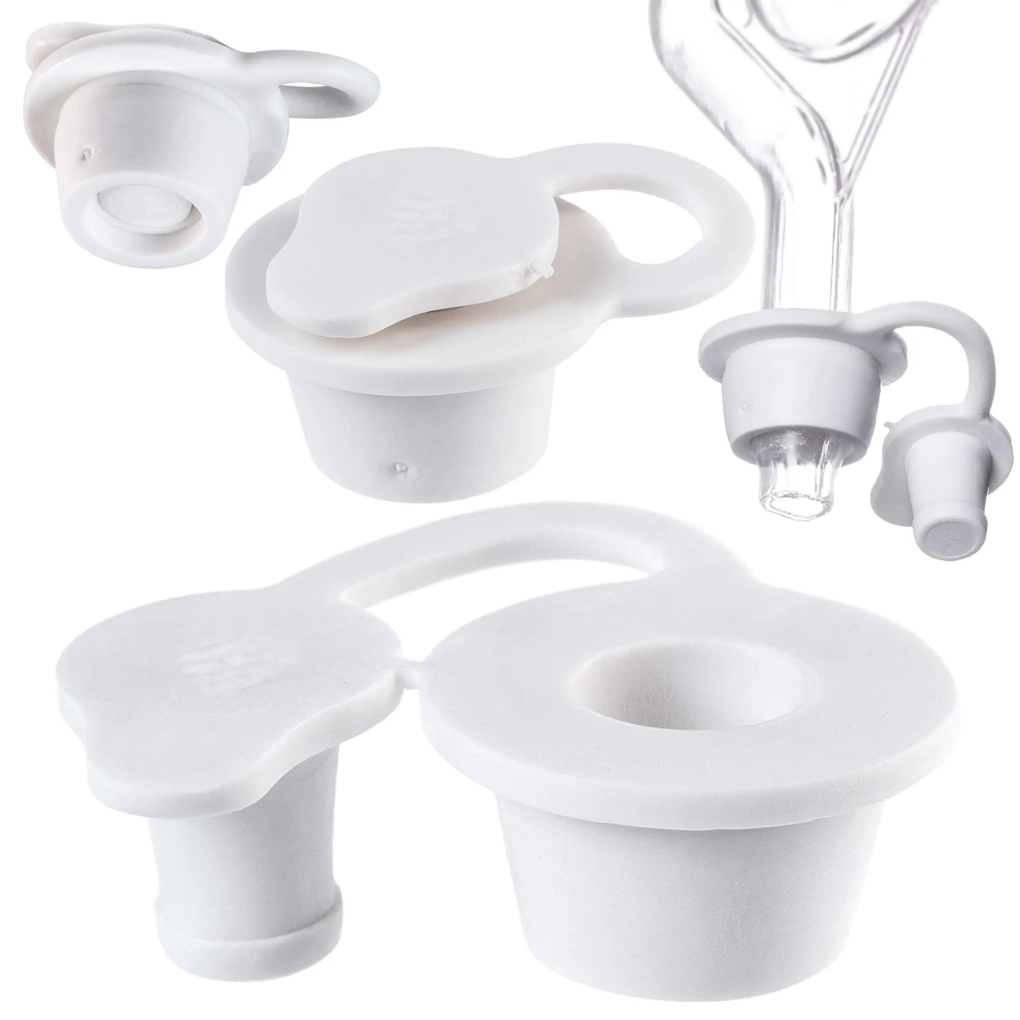 Silvi fermentacijos kamštis su baltu kamščiu