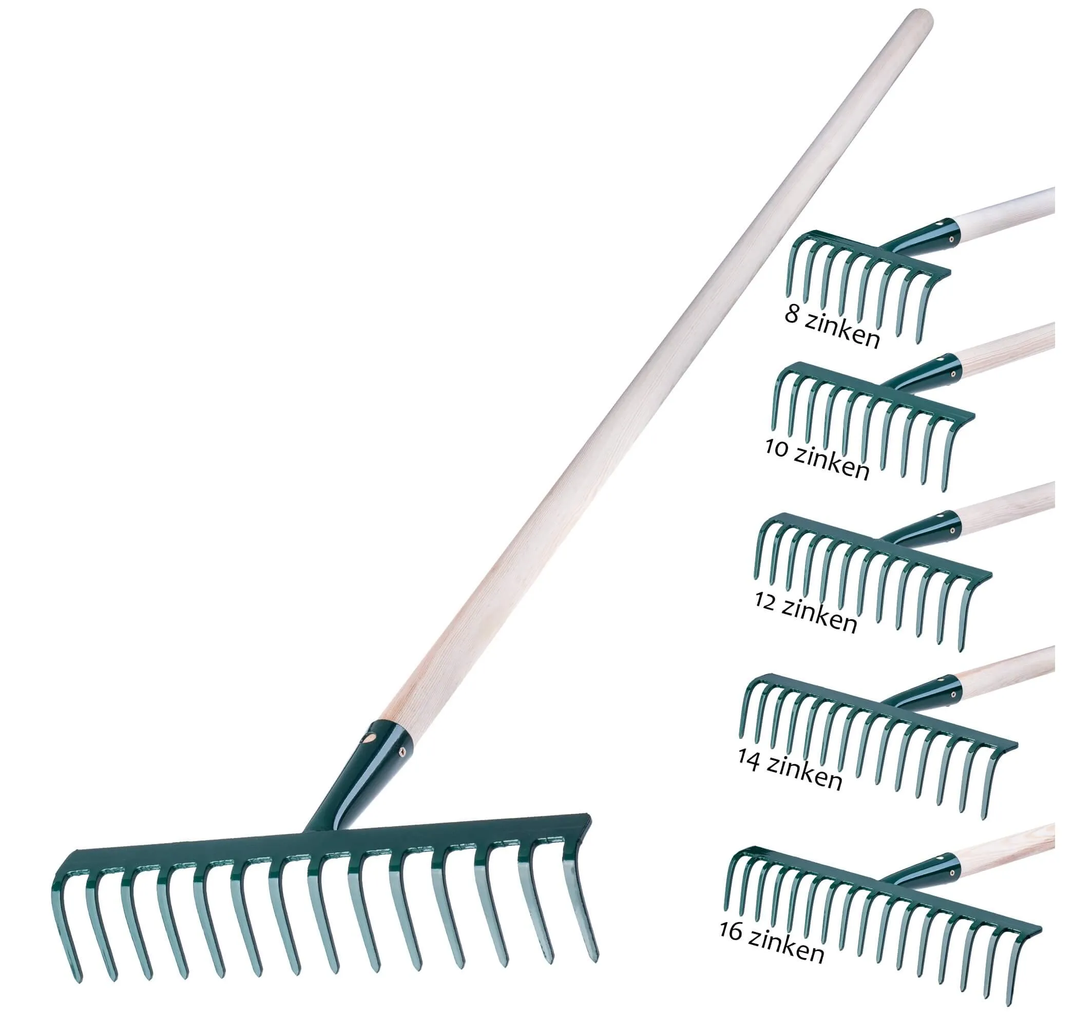 Vagen metalinis grėblys 138 x 35 cm, žalias