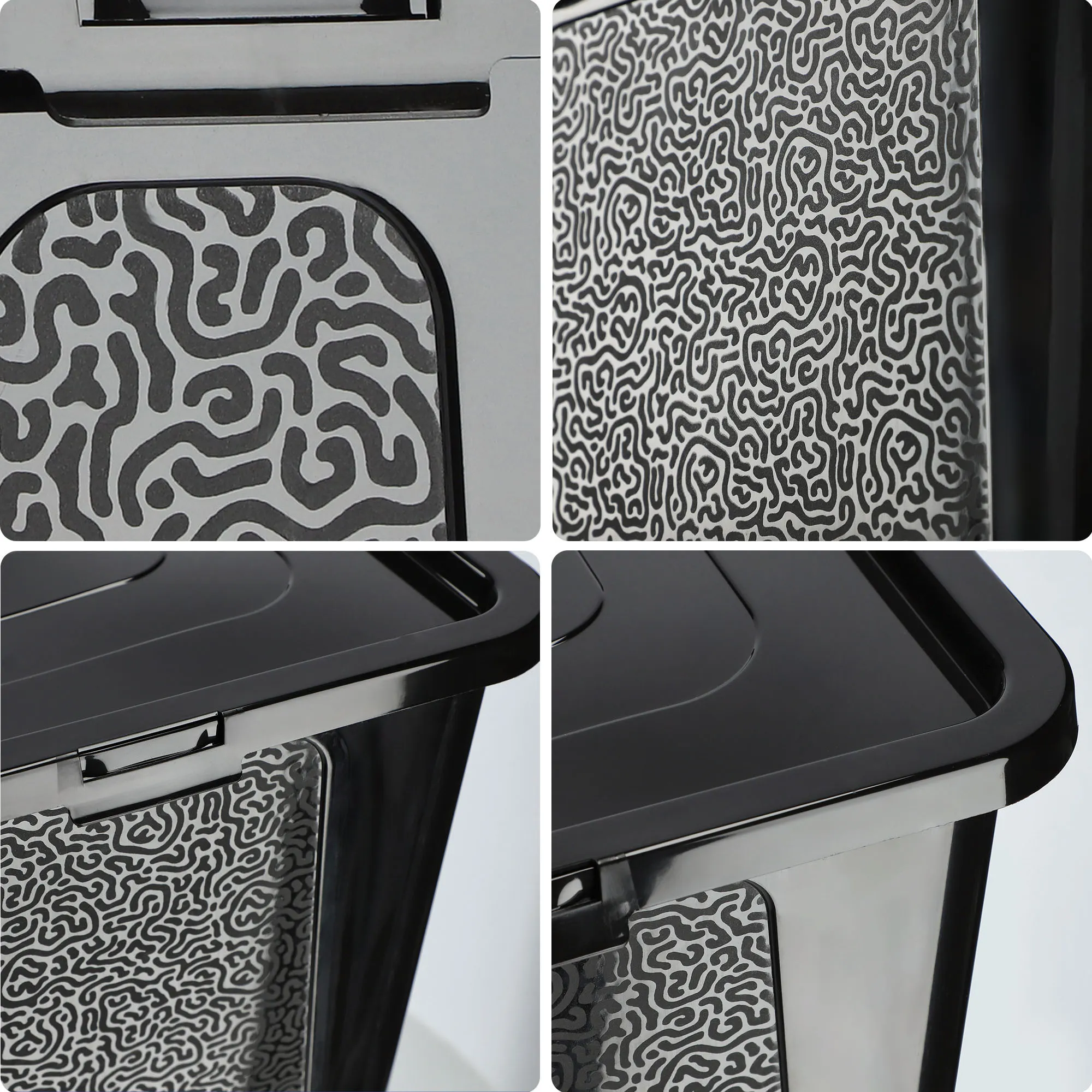 Dozza 4,5 l juodas laikymo indas su dangčiu