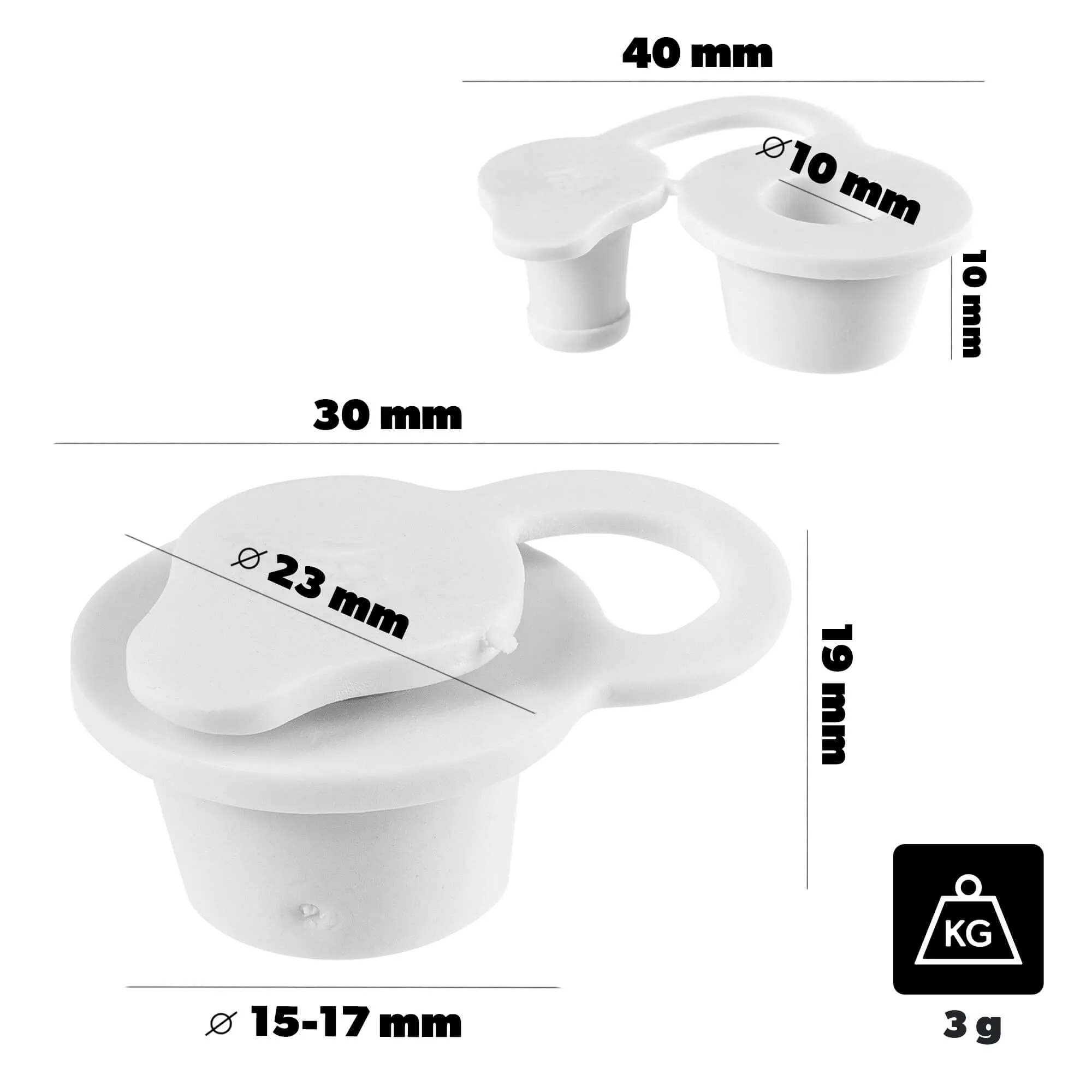 Silvi fermentacijos kamštis su baltu kamščiu