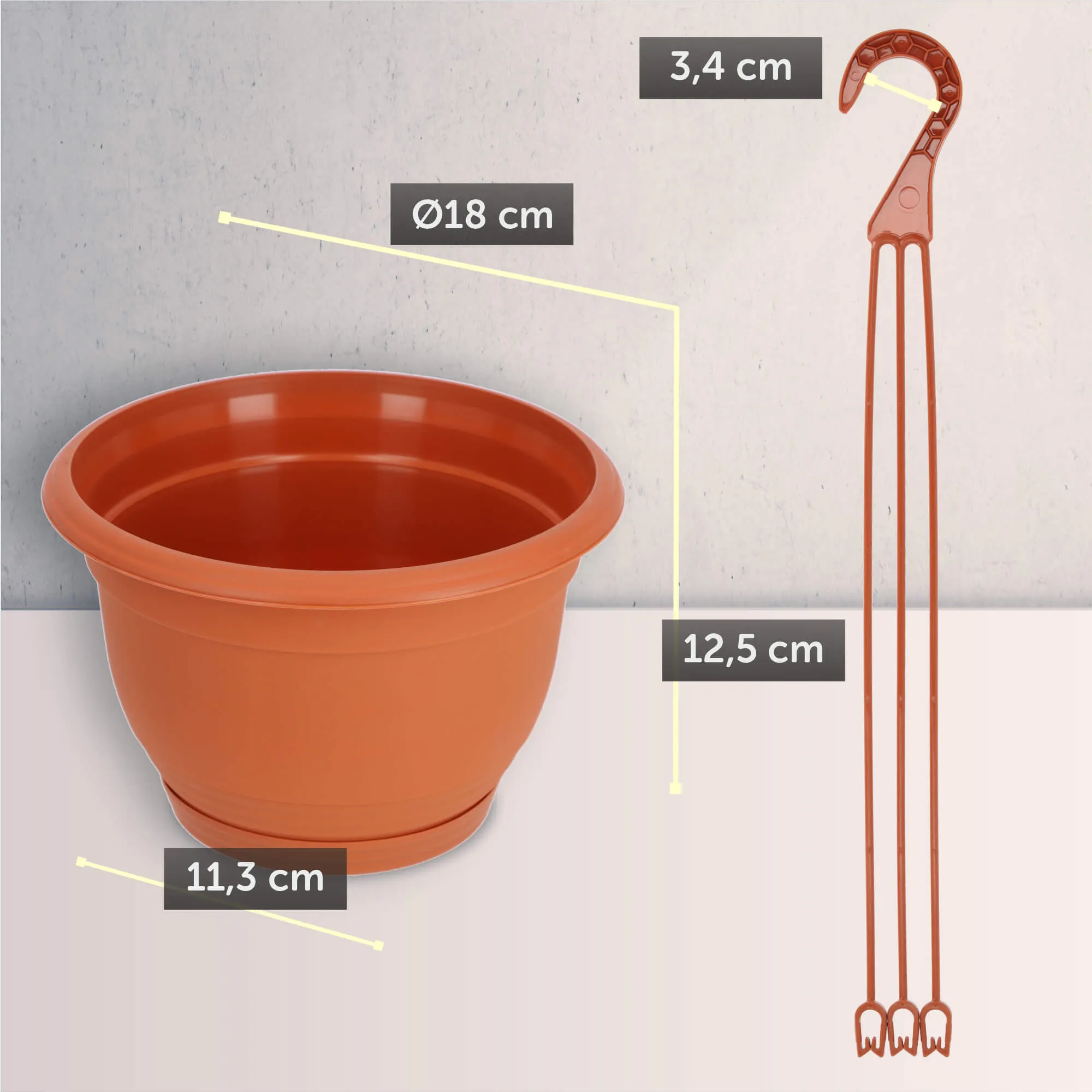 Bilia pakabinamas vazonas 18 cm