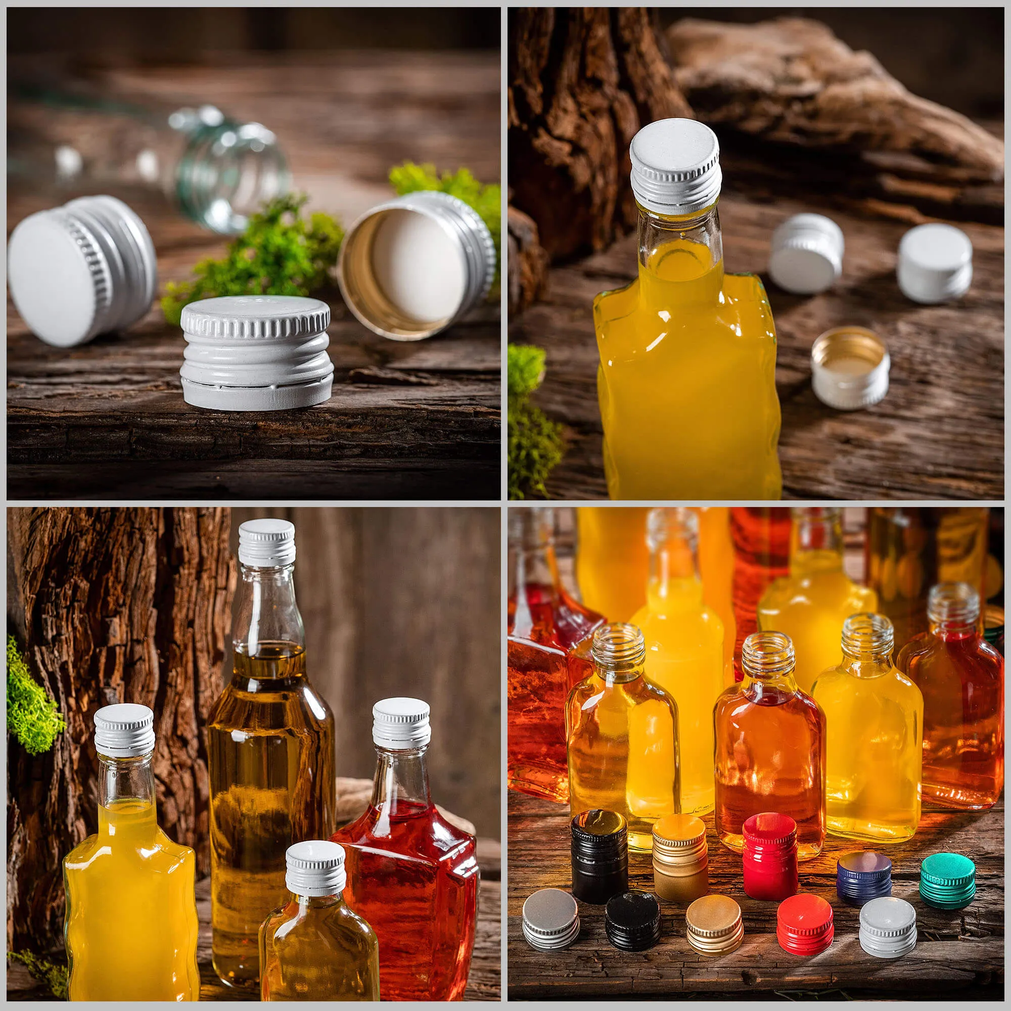 Annot aliumininiai butelių kamšteliai, 28 mm skersmens, balti, 10 vnt.