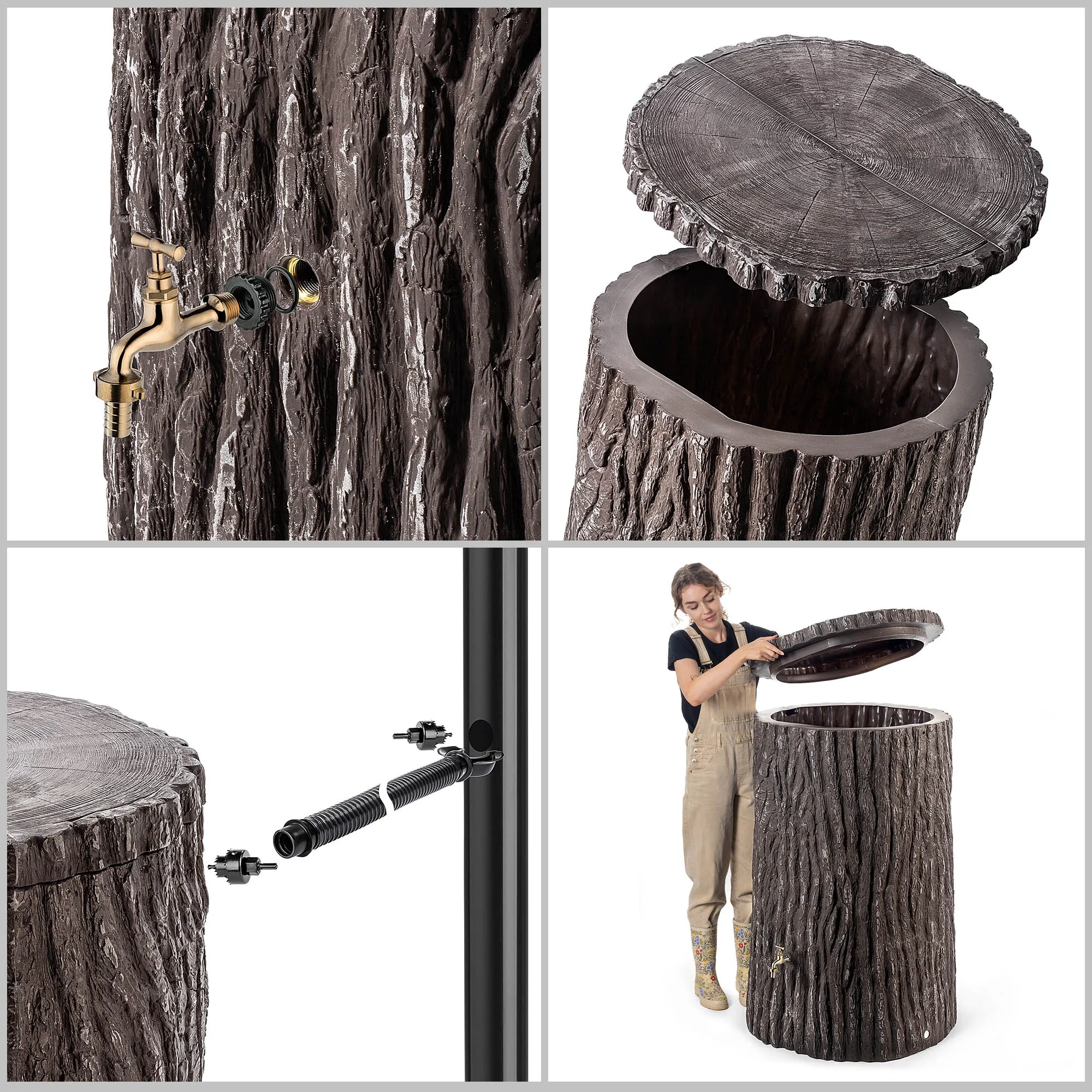 „Runco“ 475 l lietaus vandens bakas su prijungimo komplektu