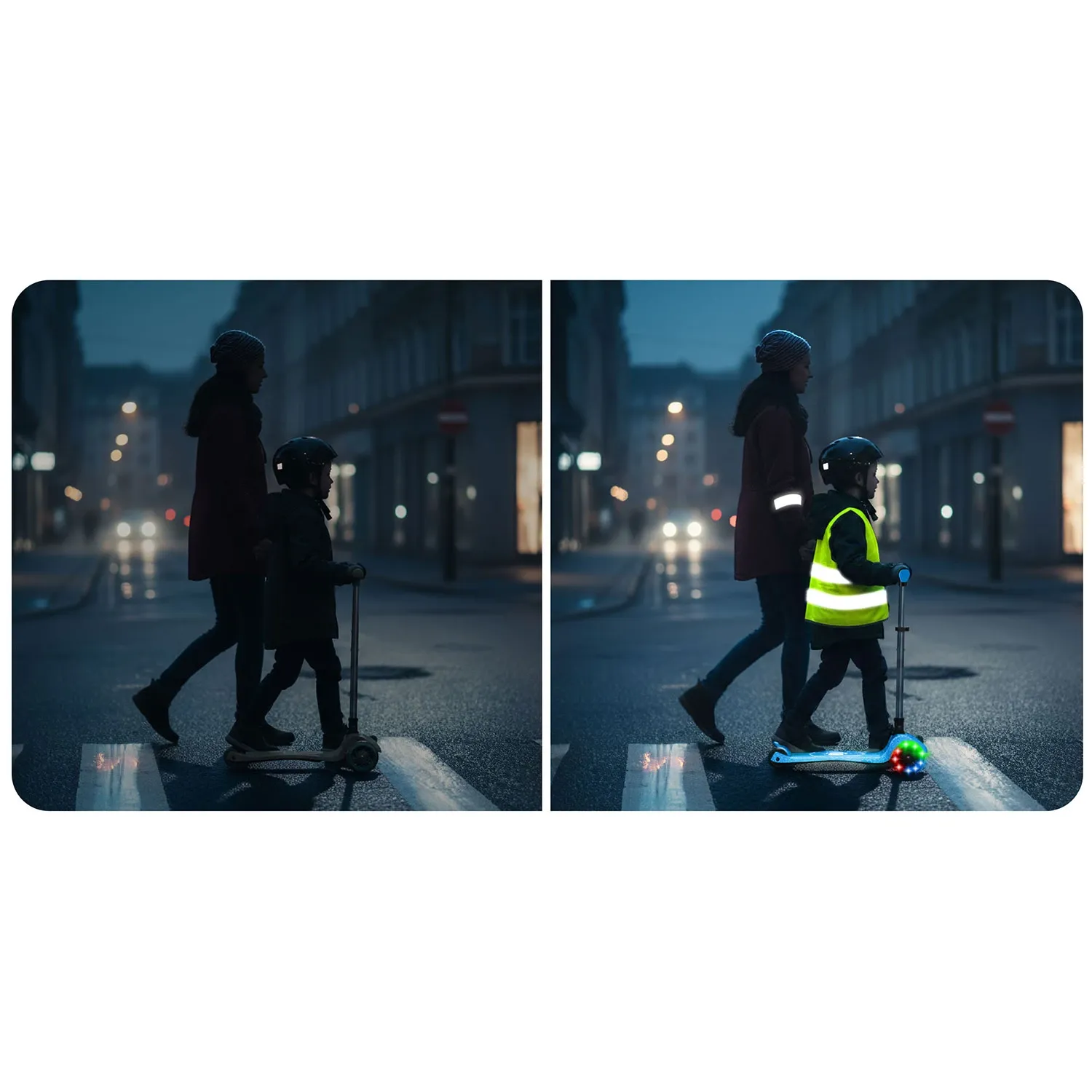 „Ricokids Jelly“ triratis balansinis paspirtukas vaikams, šviečiantis tamsoje – mėlynas - nuotrauka 1