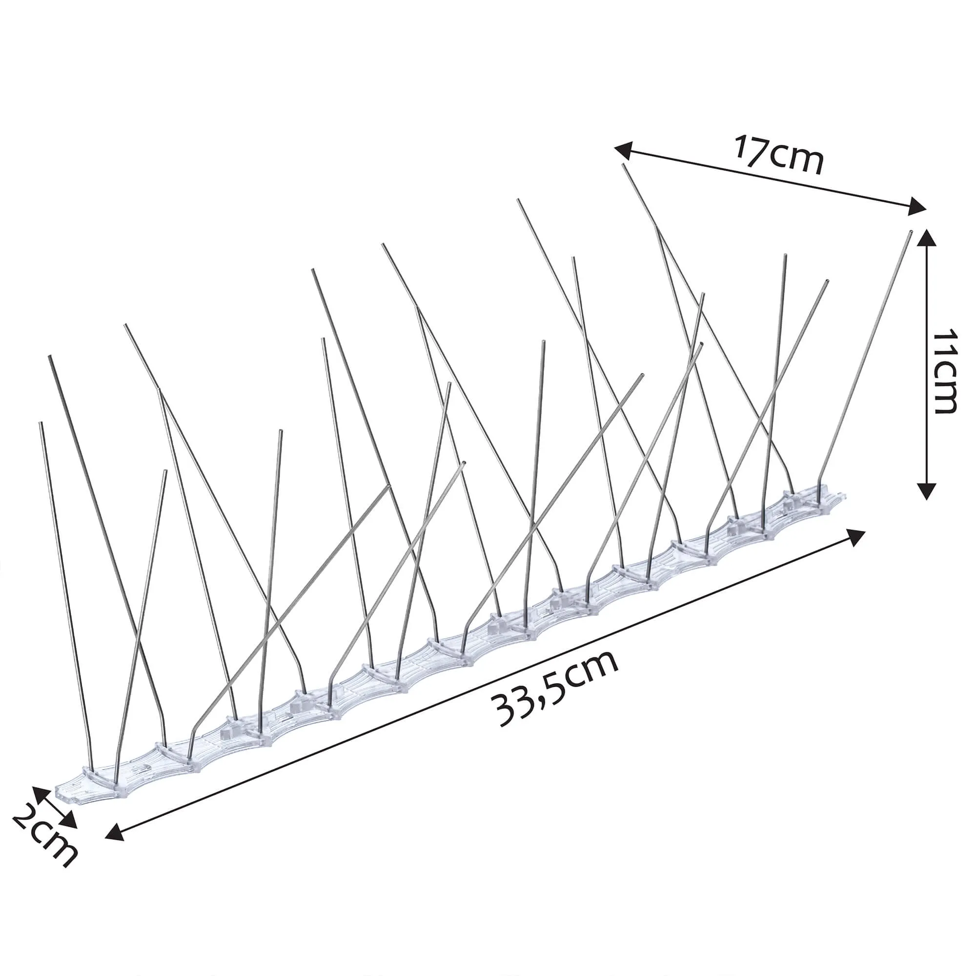 Nerūdijančio plieno paukščių smaigai 33 x 17 cm, 9 vnt.