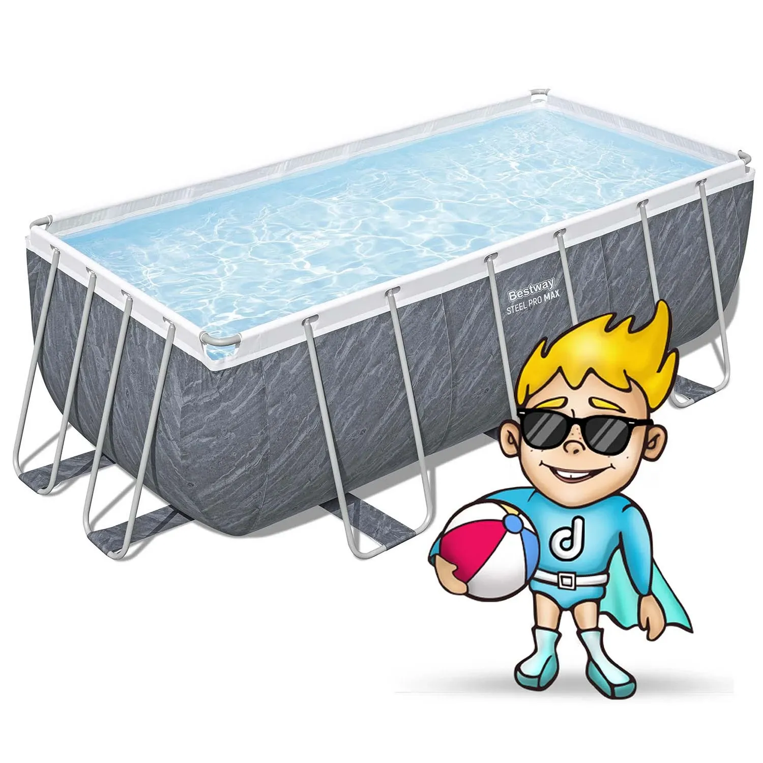 Karkasinis sodo baseinas 412 x 201 x 122 cm, 17 viename, „Bestway 56722“ - nuotrauka 1