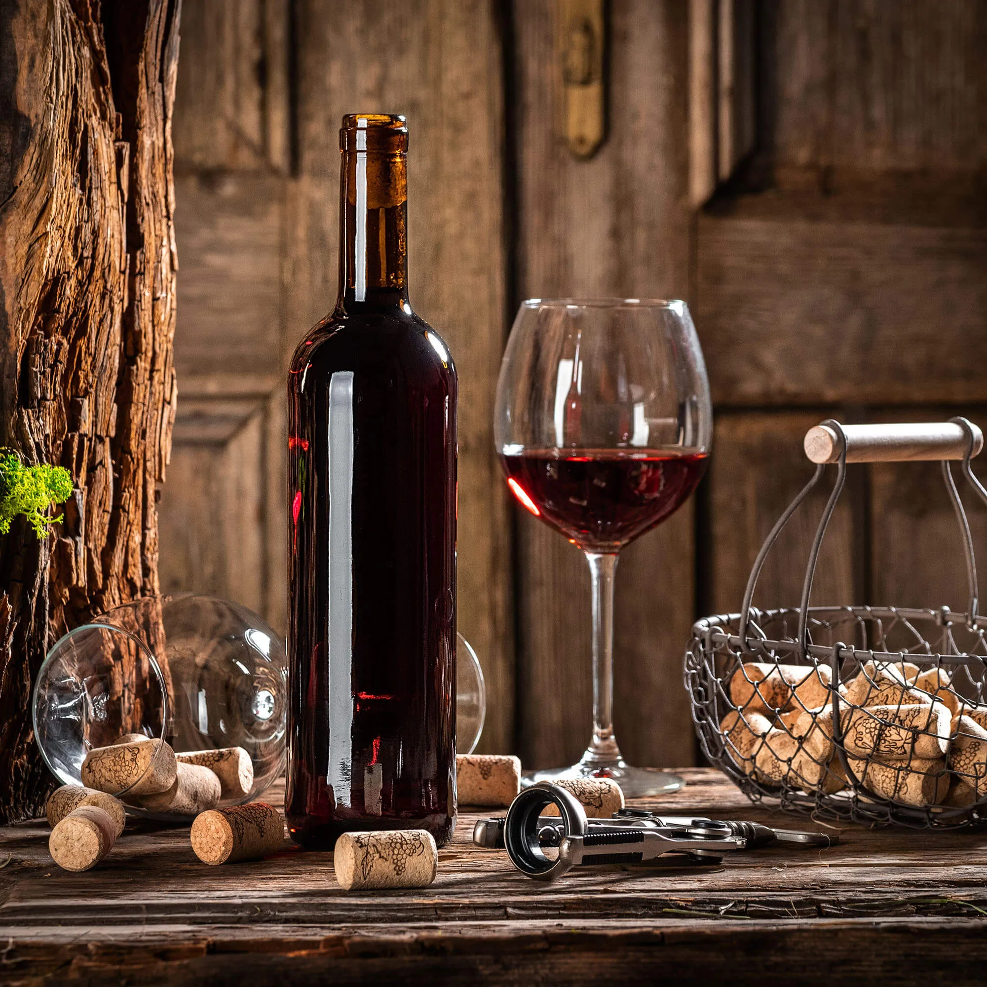 Biagio vyno buteliai 750 ml rudi be kamščio 10 vnt.