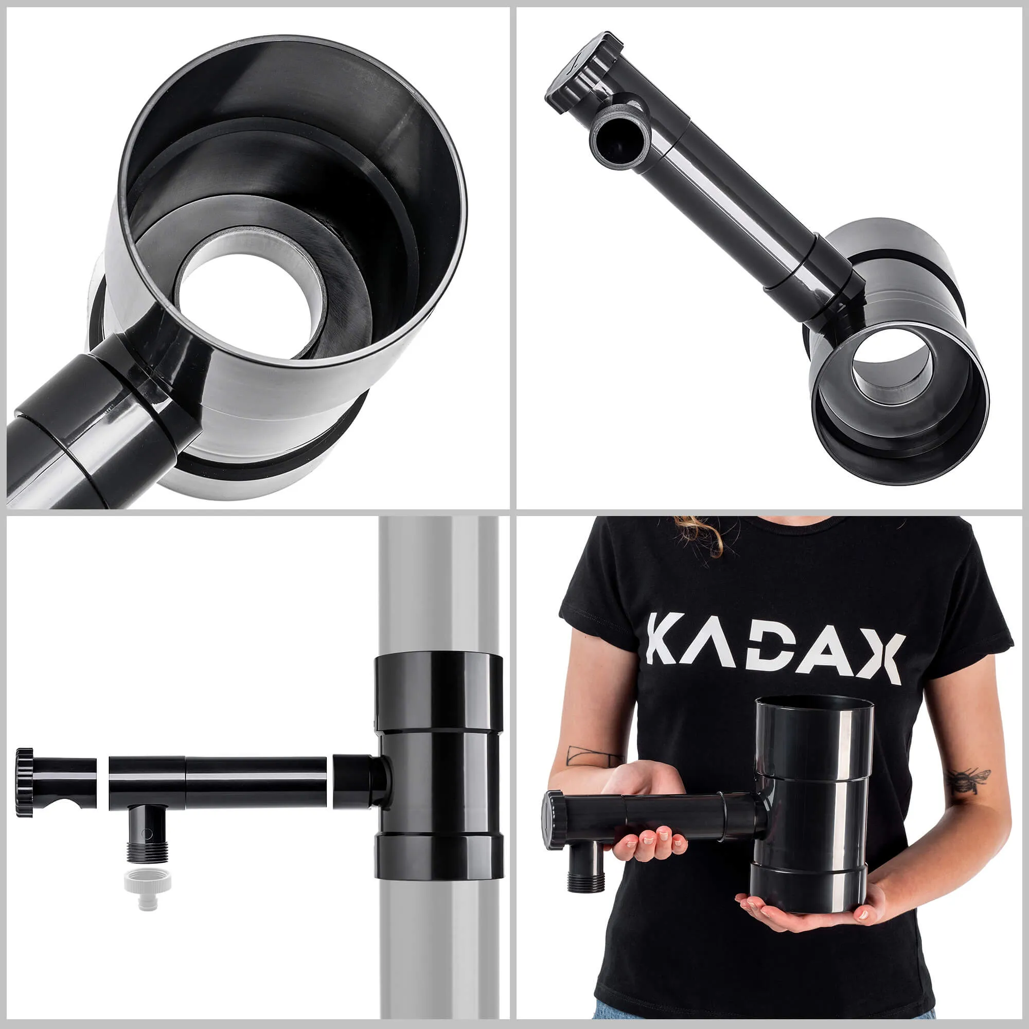 Nancras lietaus vandens kolektorius su vožtuvu, 100 mm, grafitas