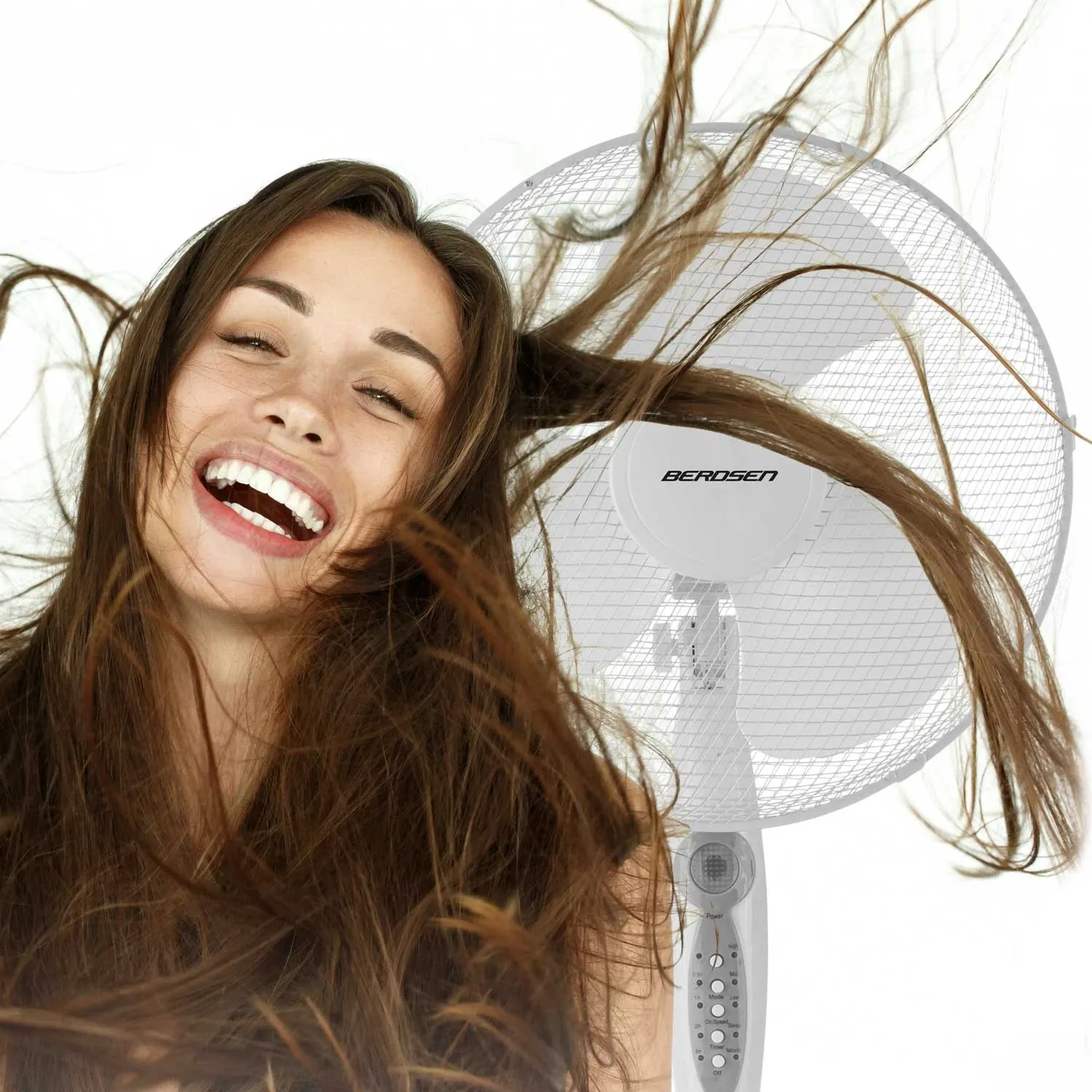 Berdsen 355100 grindų ventiliatorius, baltas ir pilkas - nuotrauka 1