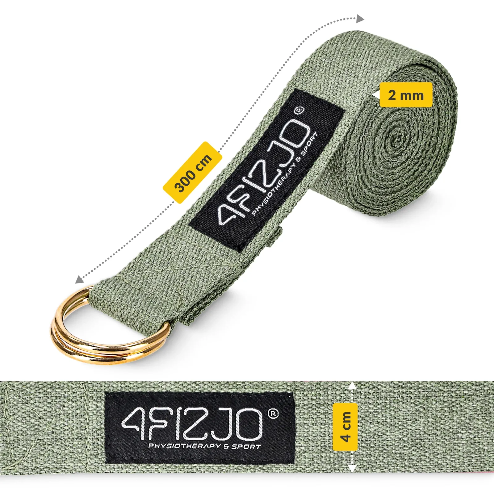 Chaki spalvos jogos dirželis