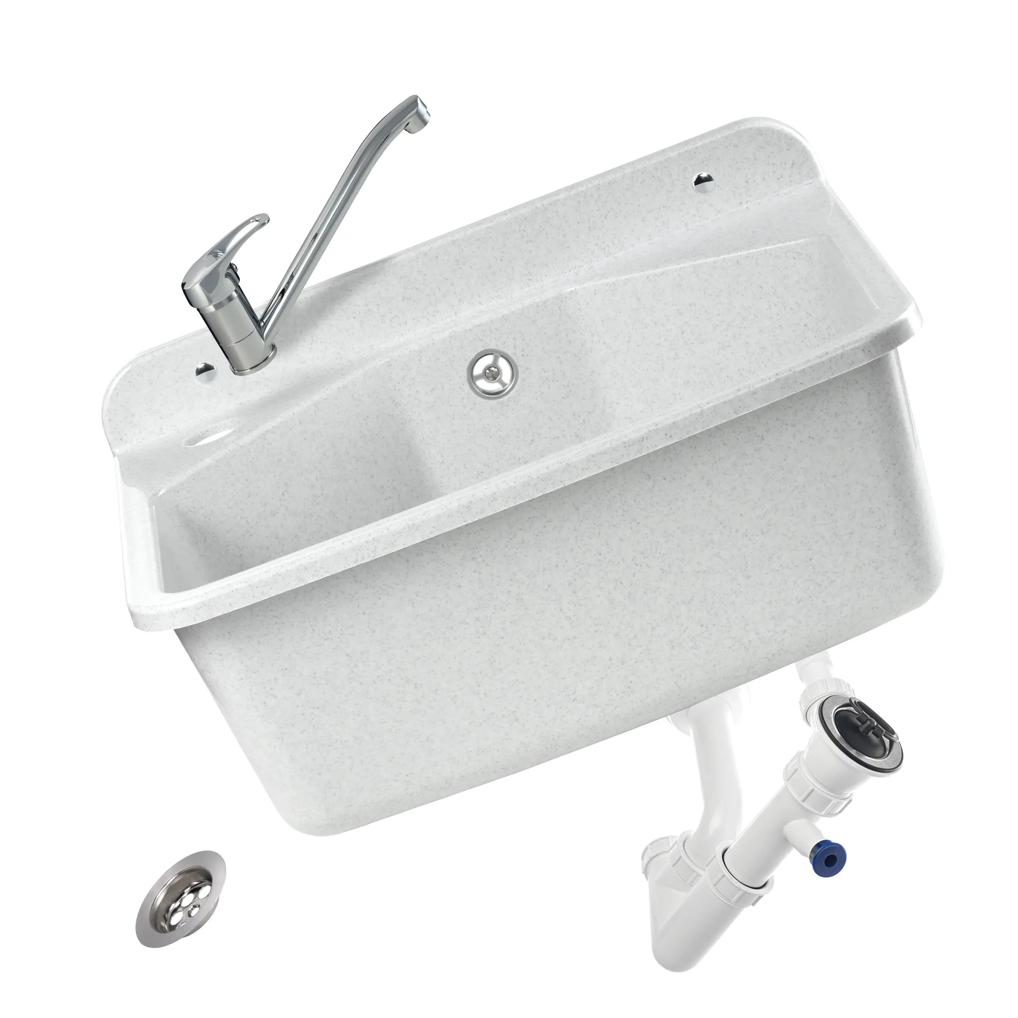 Gospo Ferro kriauklė su pasukamu maišytuvu, balta