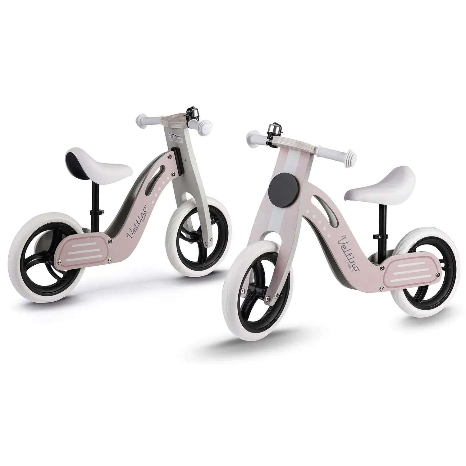 Šviesiai rožinis medinis balansinis dviratukas Ricokids RC-619 - nuotrauka 1