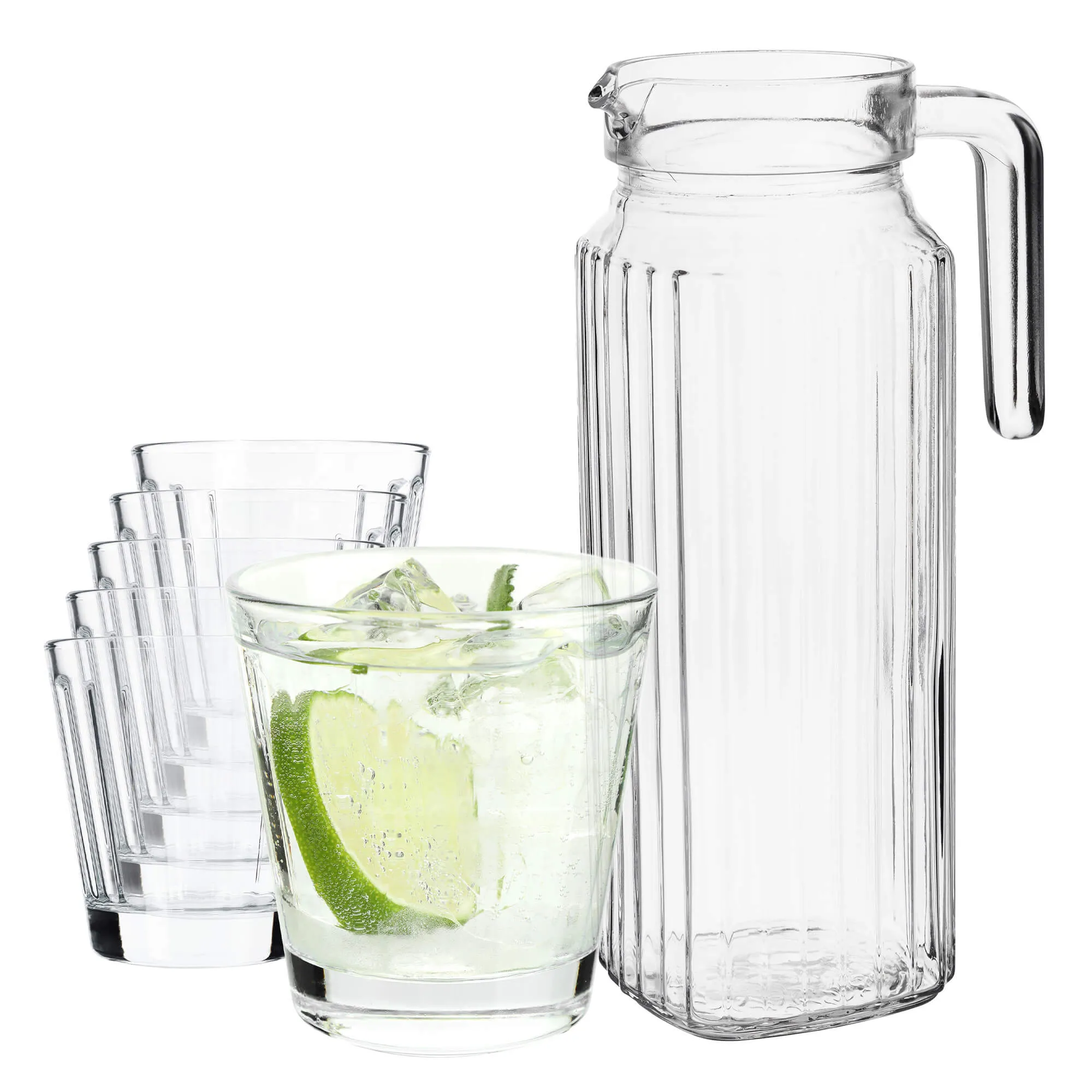 6 vnt. „Blera“ stiklinės po 175 ml + 1,1 l „Bargano“ ąsotis