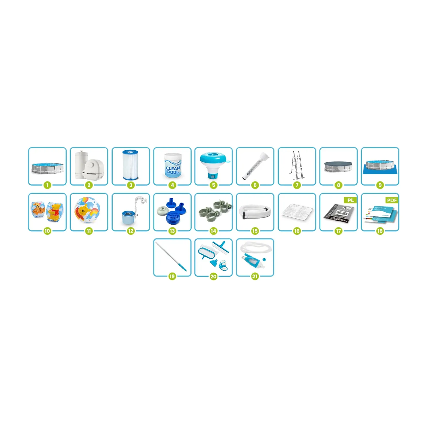Karkasinis sodo baseinas 549 x 122 cm 21 viename INTEX 26732 - nuotrauka 1