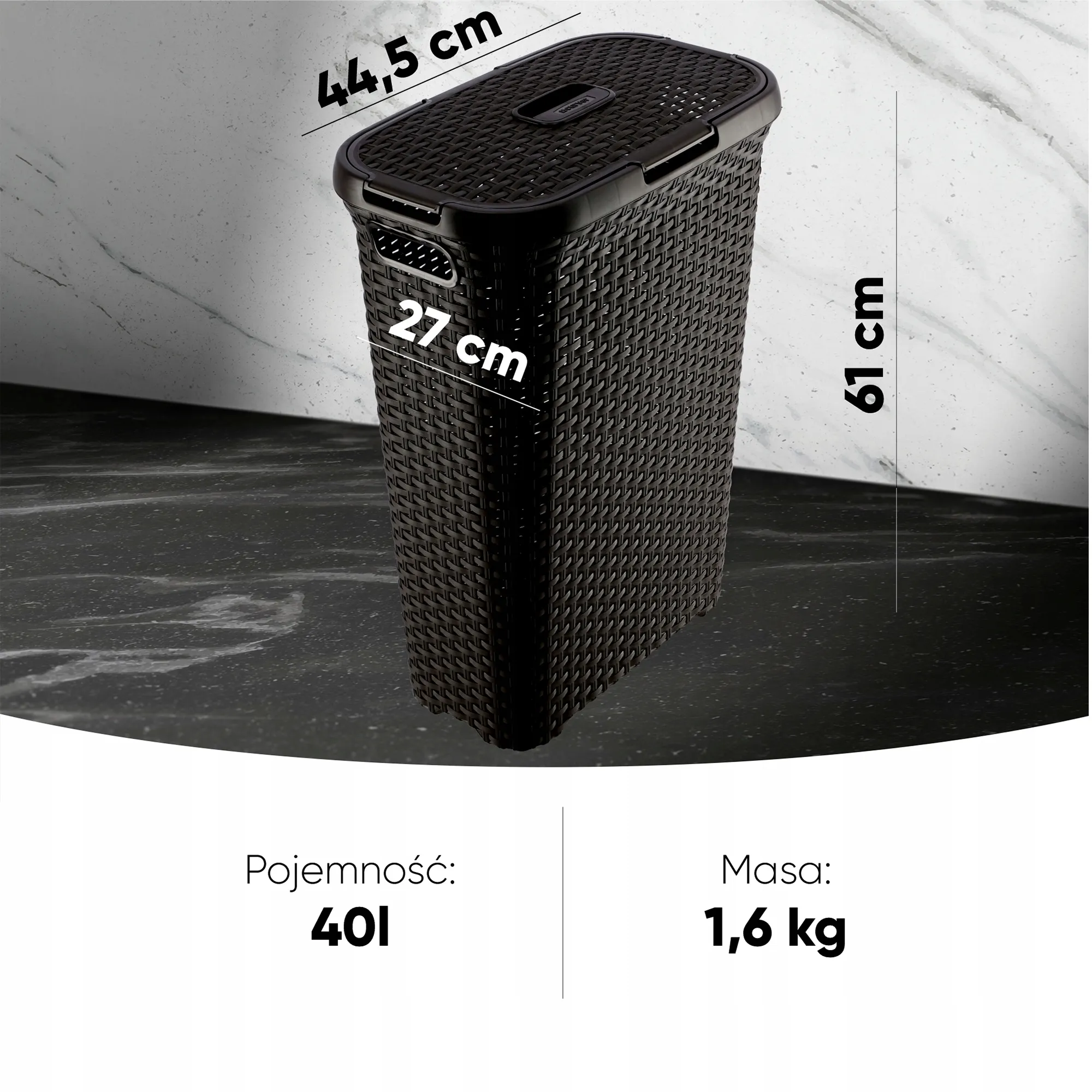 60 litrų krepšys su dangčiu + 45 litrų konteineris „Curver Natural Style“, rudas