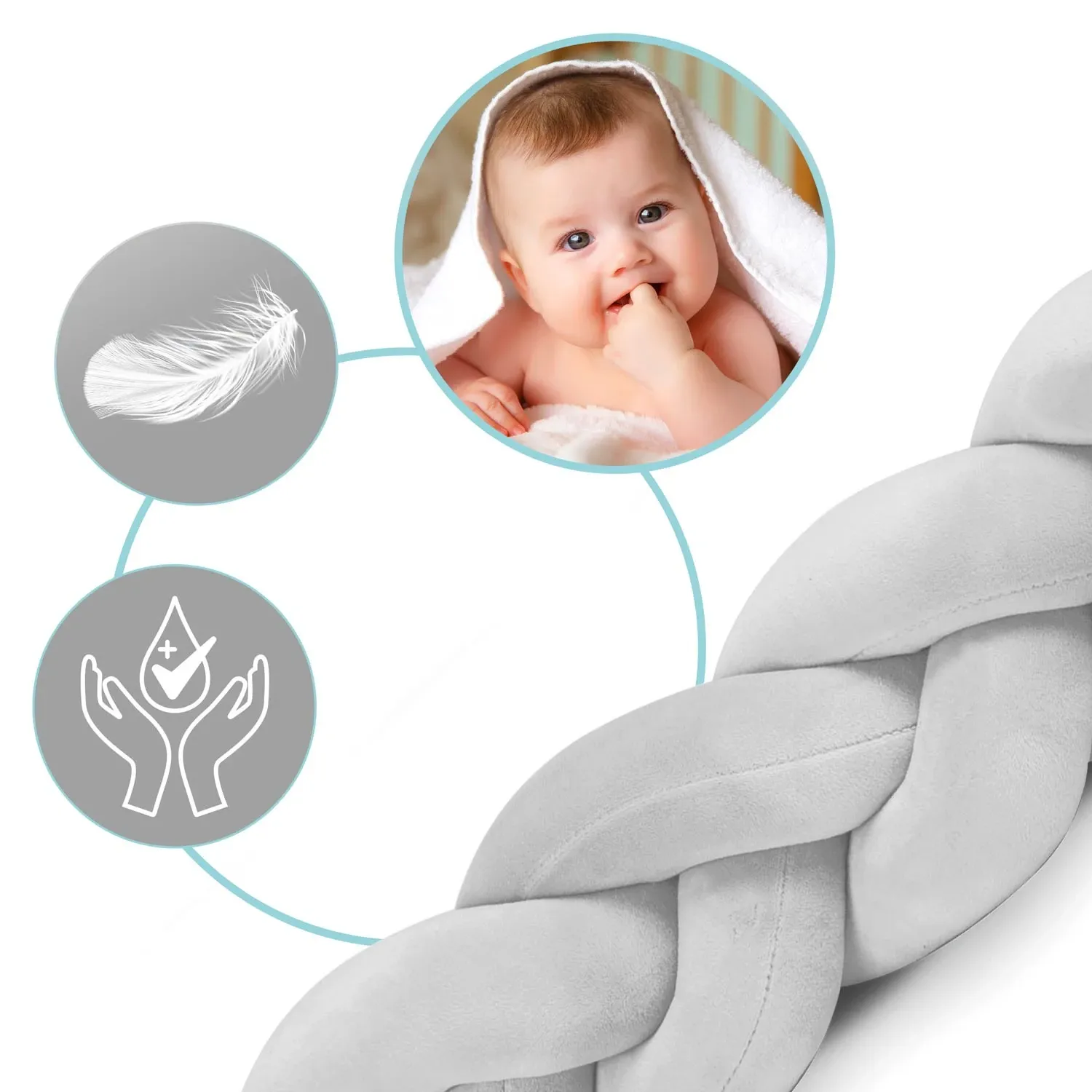 „Ricokids“ 3 m lovelės užvalkalas – pilkas - nuotrauka 1