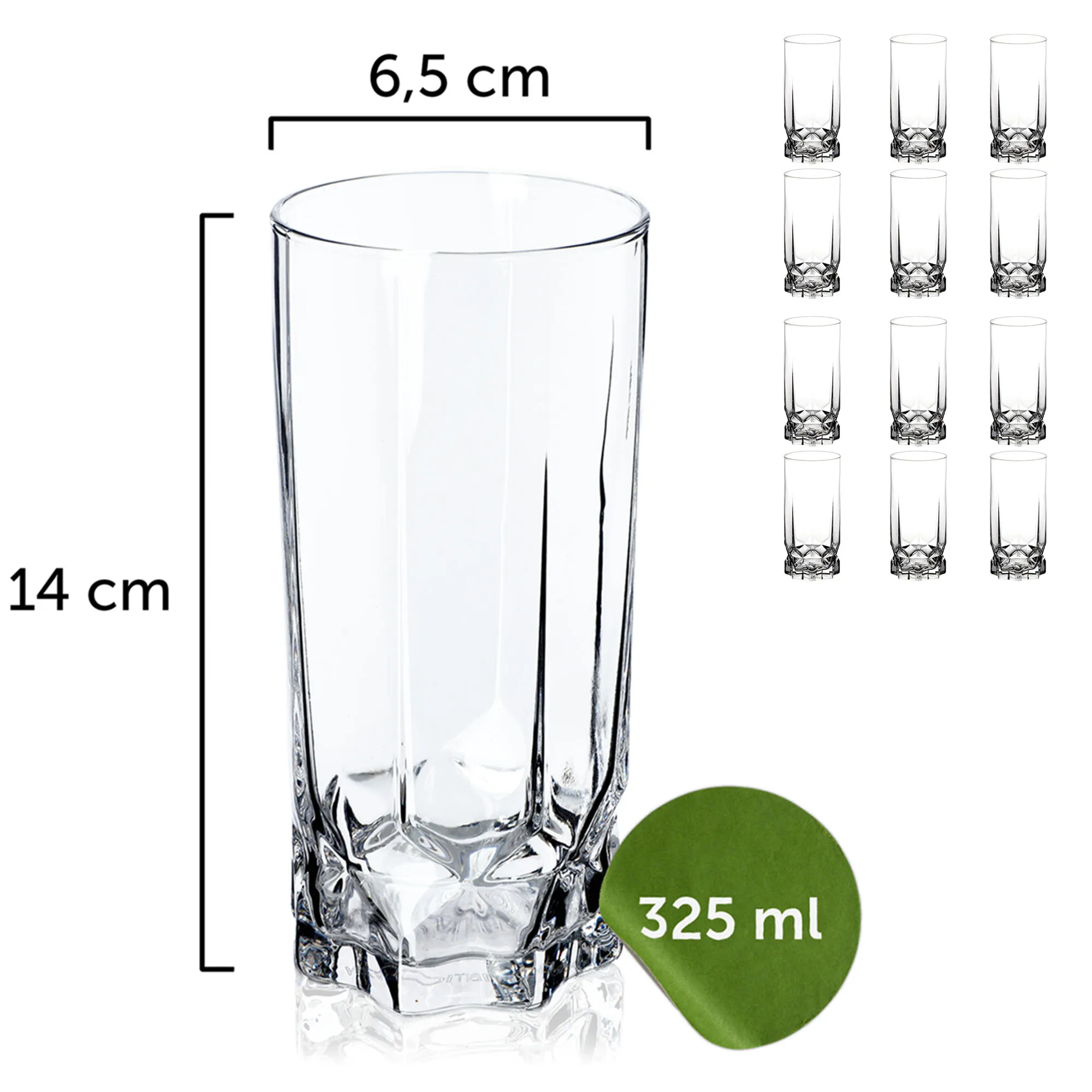 Anzio gėrimų stiklinės 325 ml, 12 vnt.