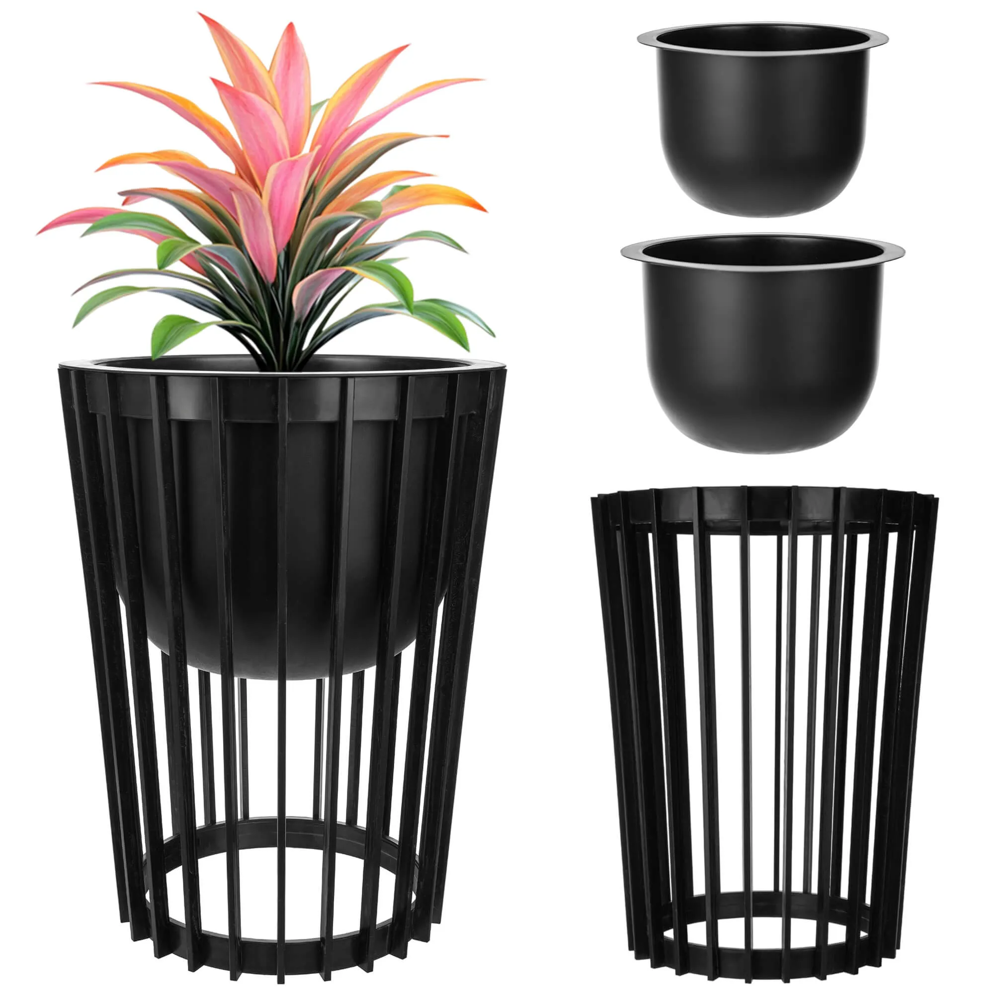 Aytre dvipusis augalų stovas 40 cm juodas + 2 įdėklai