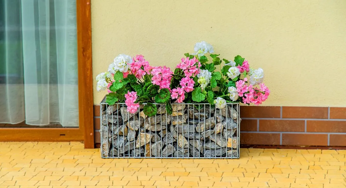 Plieninis gabioninis vazonas 25 x 72 cm