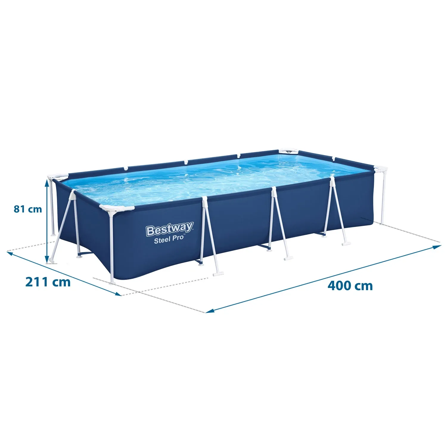 Karkasinis sodo baseinas 400 x 211 x 81 cm 15 viename Bestway 56405N - nuotrauka 1