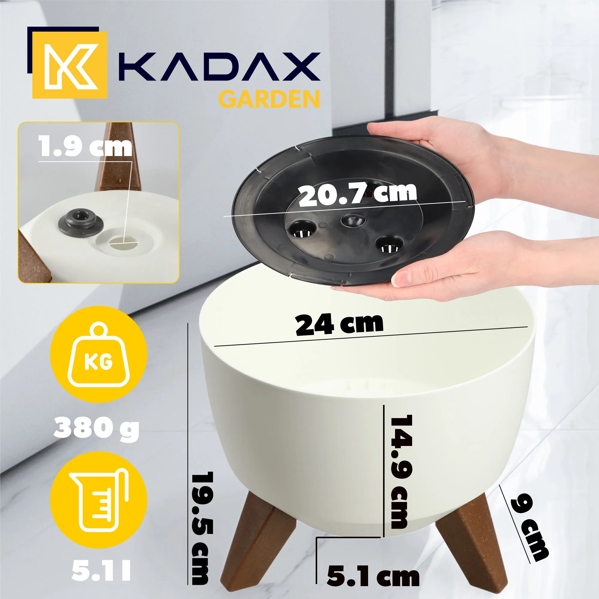 Luri gėlių dubuo su kojelėmis 24 cm