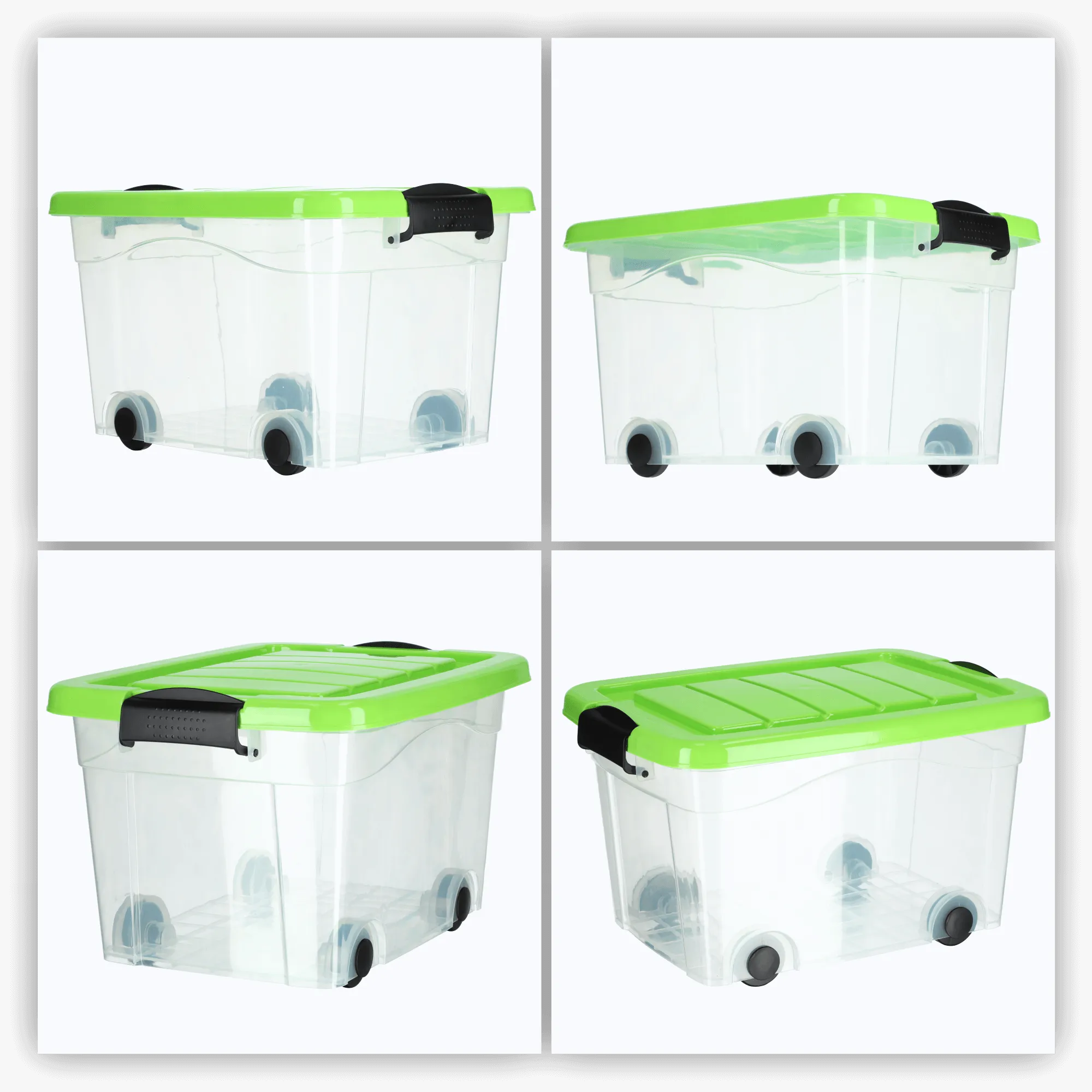 Vado 20 l plastikinis šiukšliadėžė su ratukais, žalias