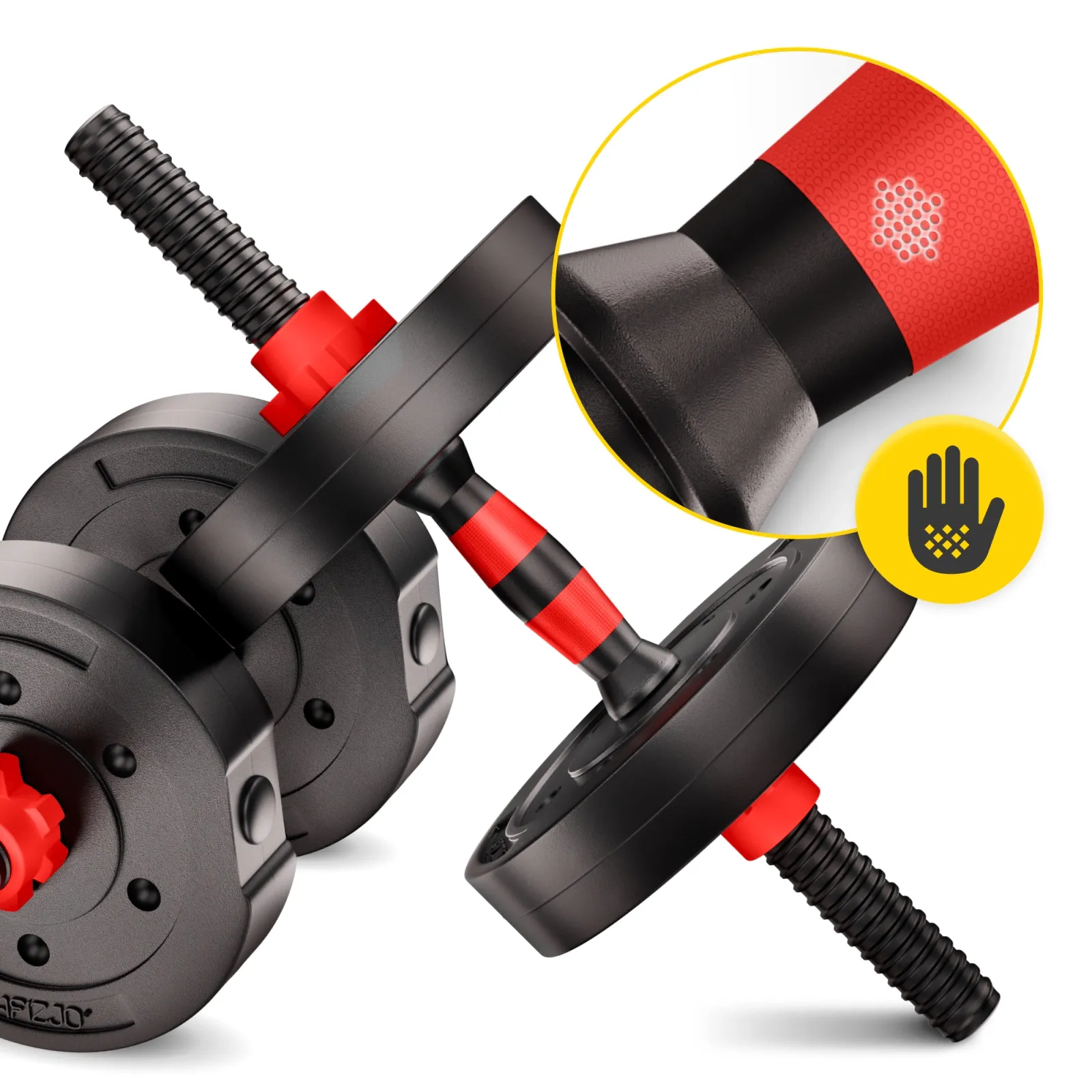 Bituminiai reguliuojamo svorio hanteliai 2 x 20 kg