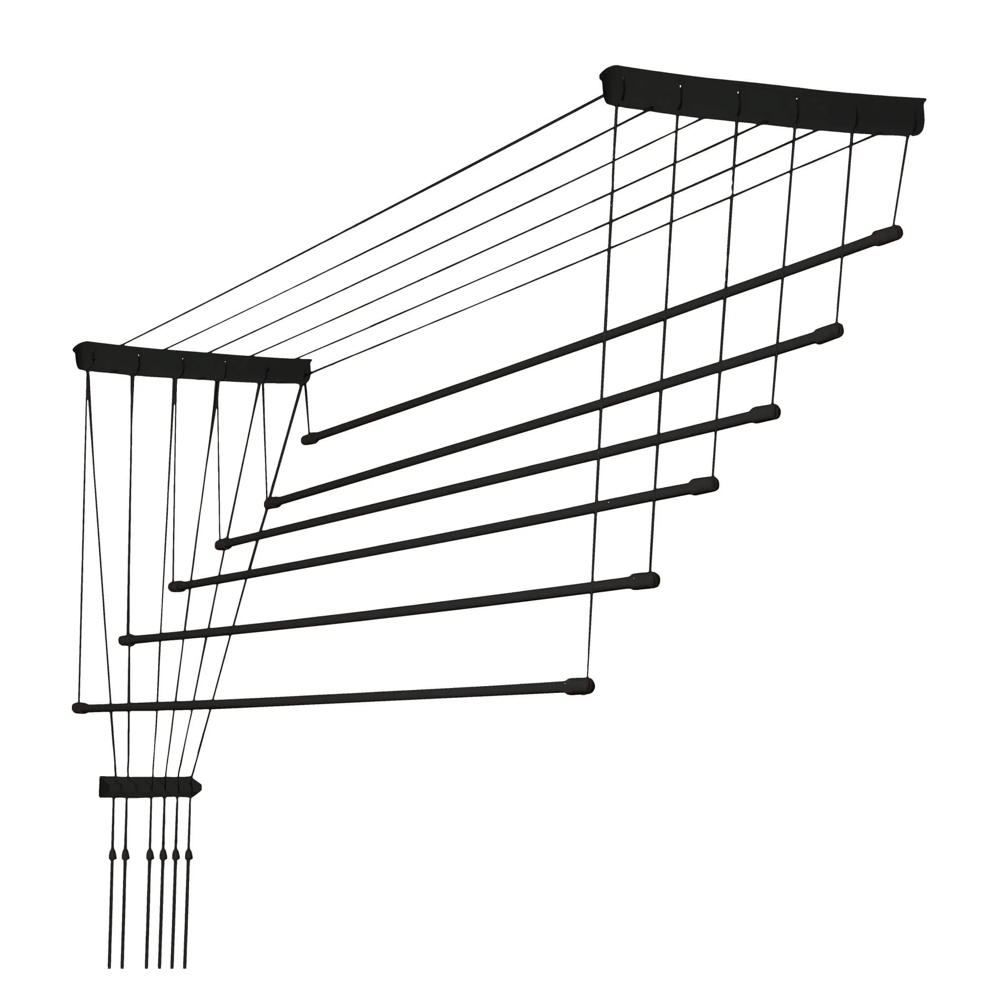 „Torp“ lubinė drabužių džiovyklė, 6 stovai, 180 cm, juoda