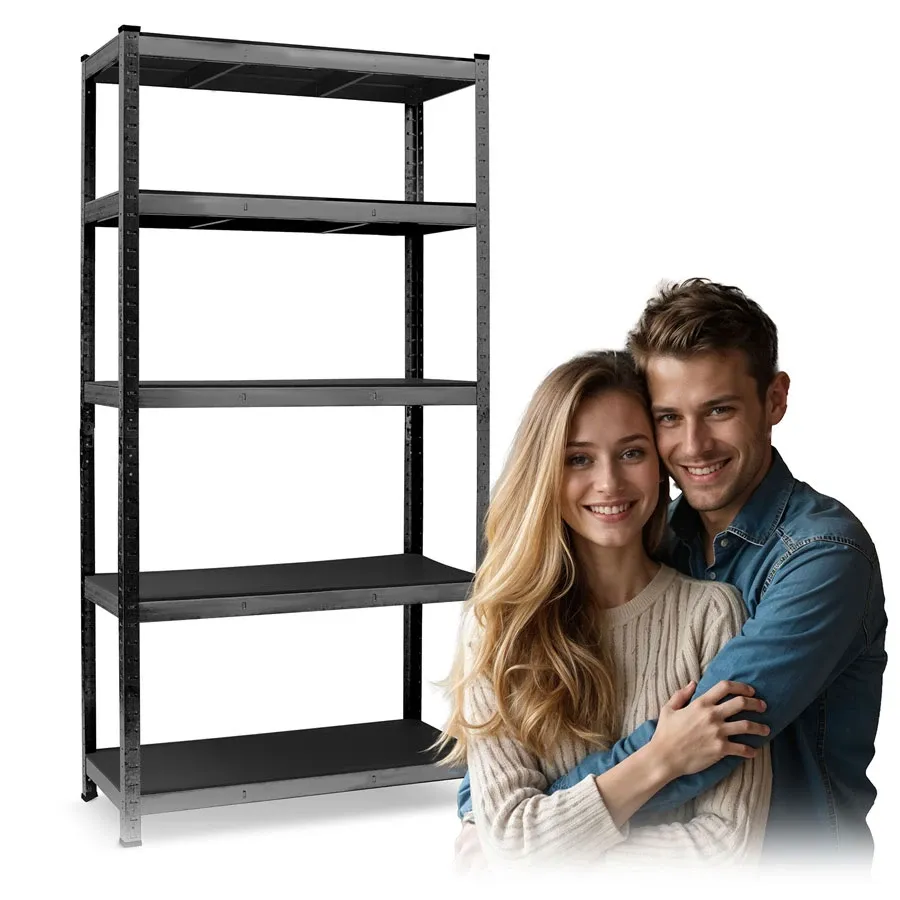 Metalinė daiktų laikymo lentyna 180 x 90 x 40 cm Humberg HR-851 juoda - nuotrauka 1