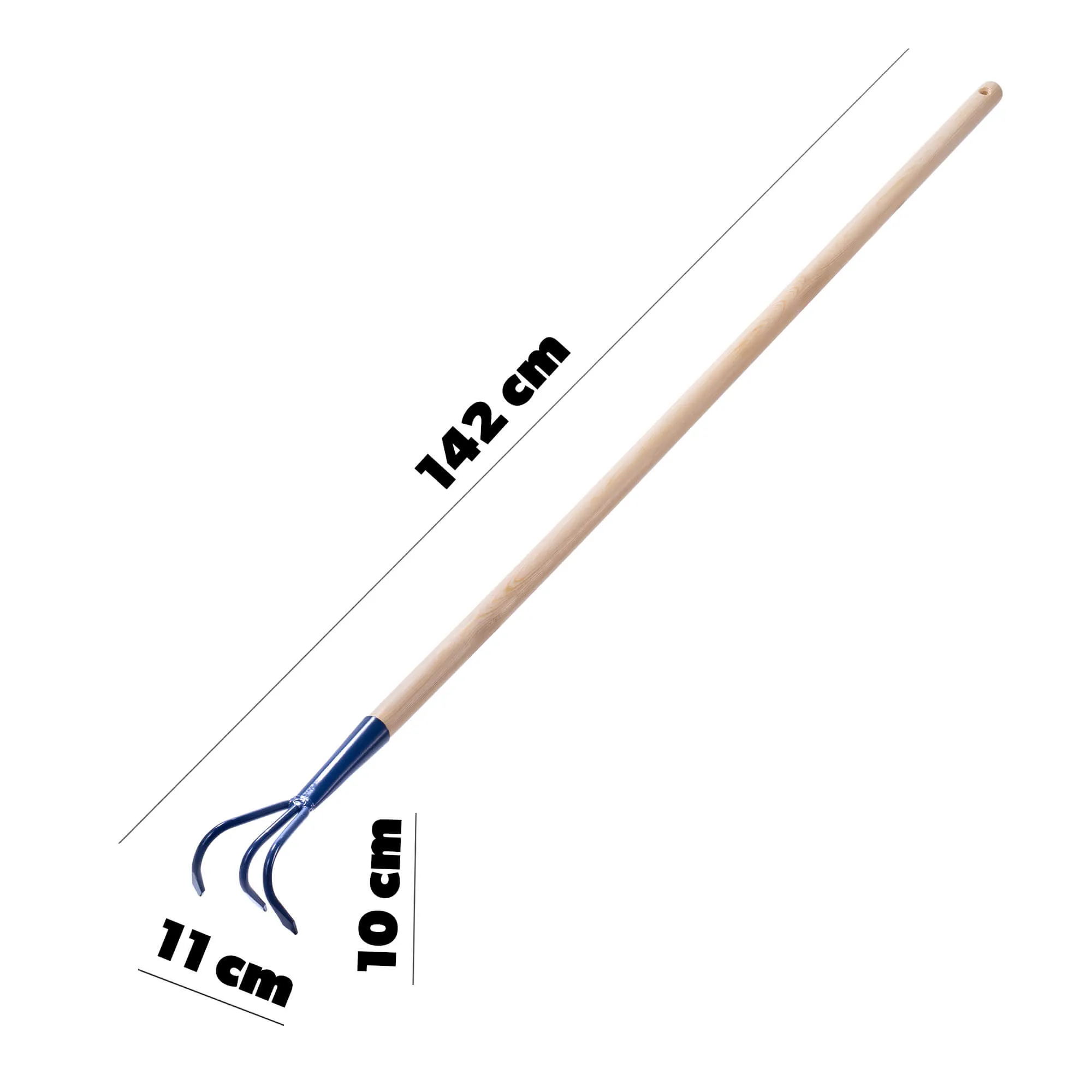 „Cogne“ 3 dantų rankinis kultivatorius, 142 cm, mėlynas