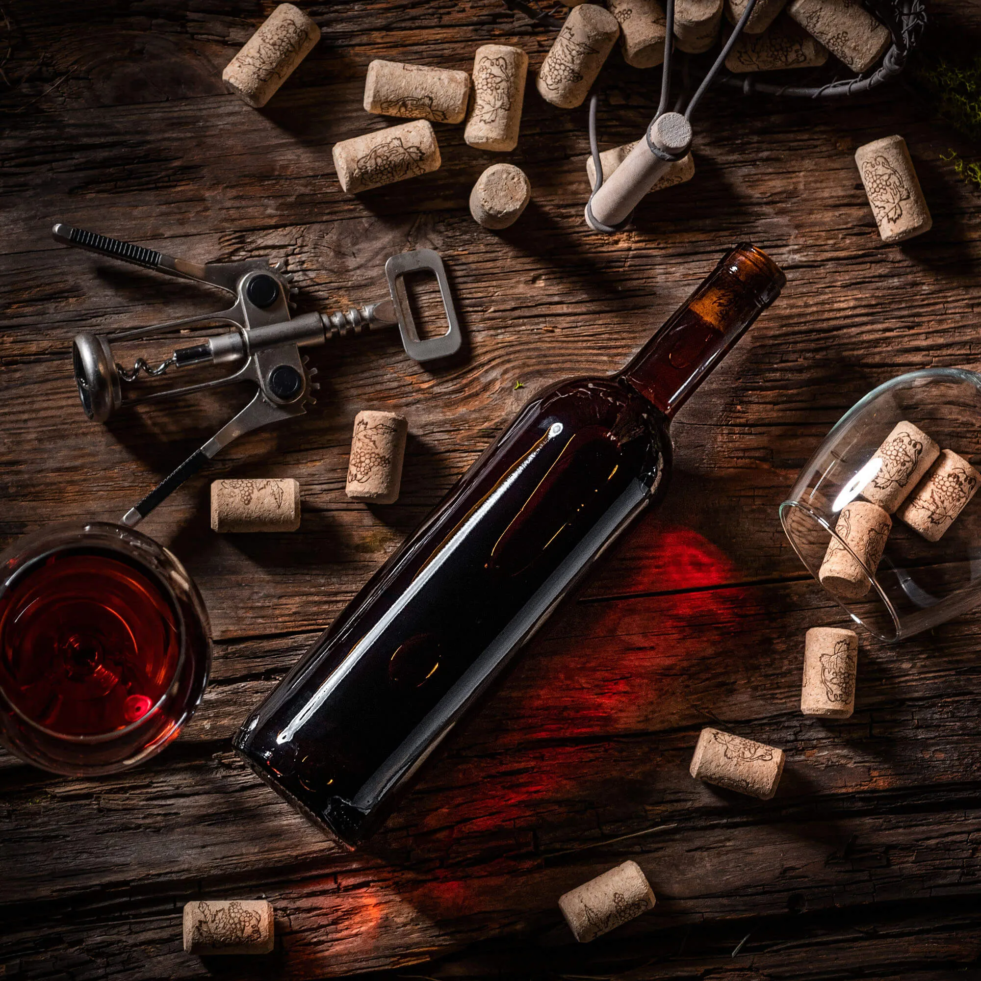 Biagio vyno buteliai 750 ml rudi be kamščio 10 vnt.