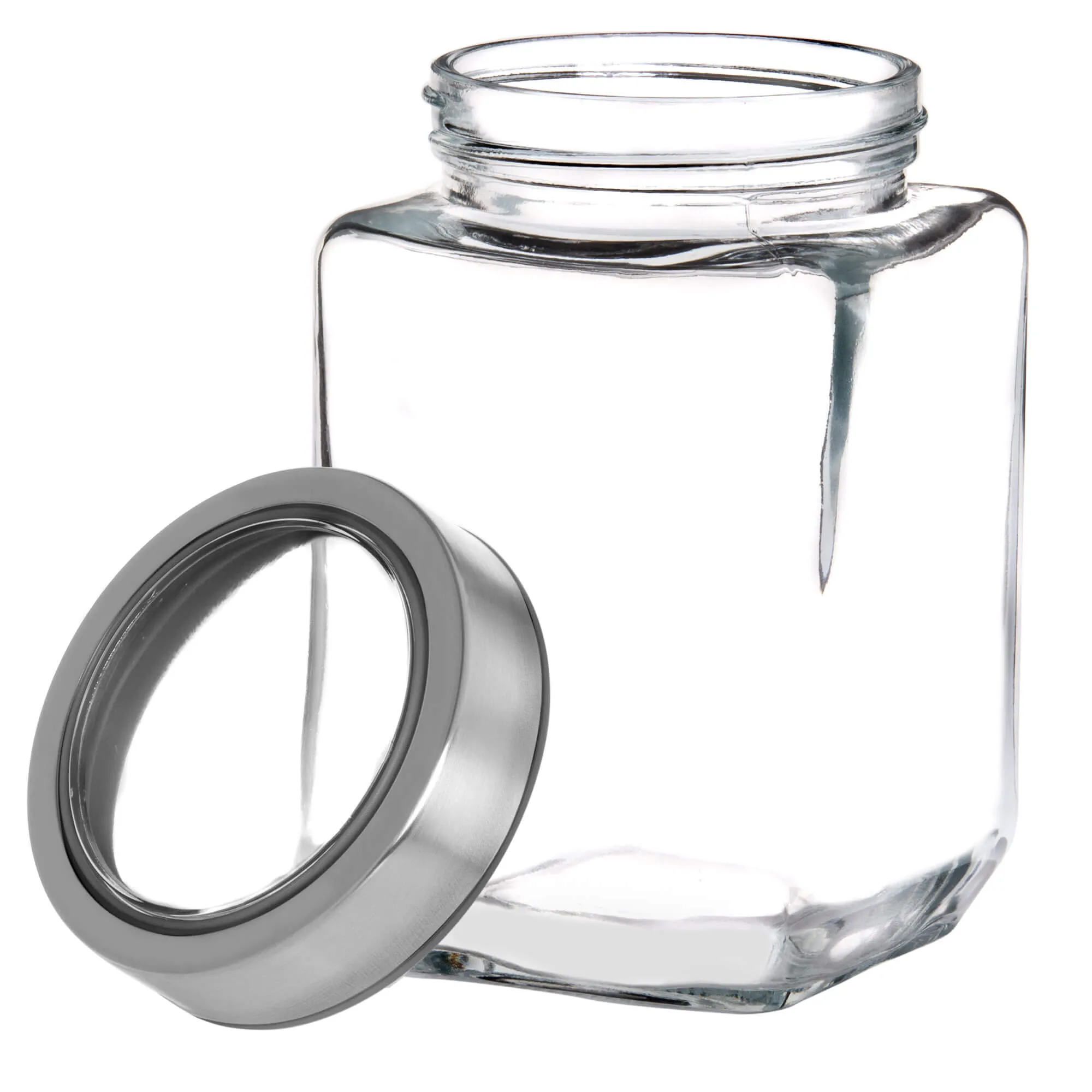 Ferno stiklinis maisto indas 500 ml, pilkas