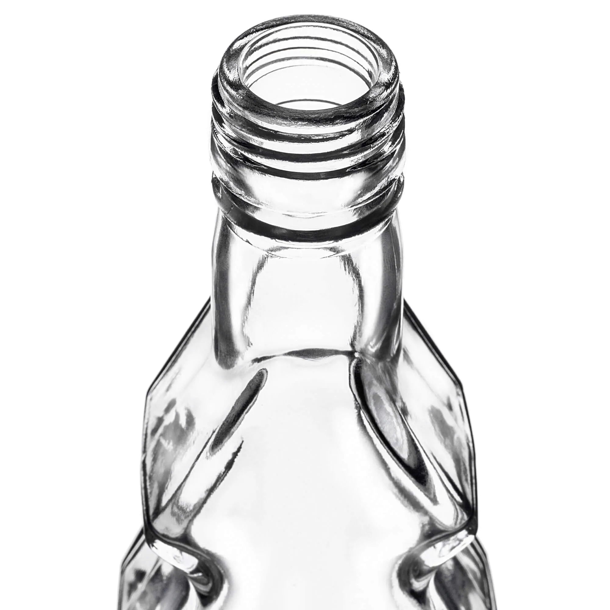 Enna kalėdinės eglutės formos stiklinis buteliukas 200 ml su baltu dangteliu 1 vnt.