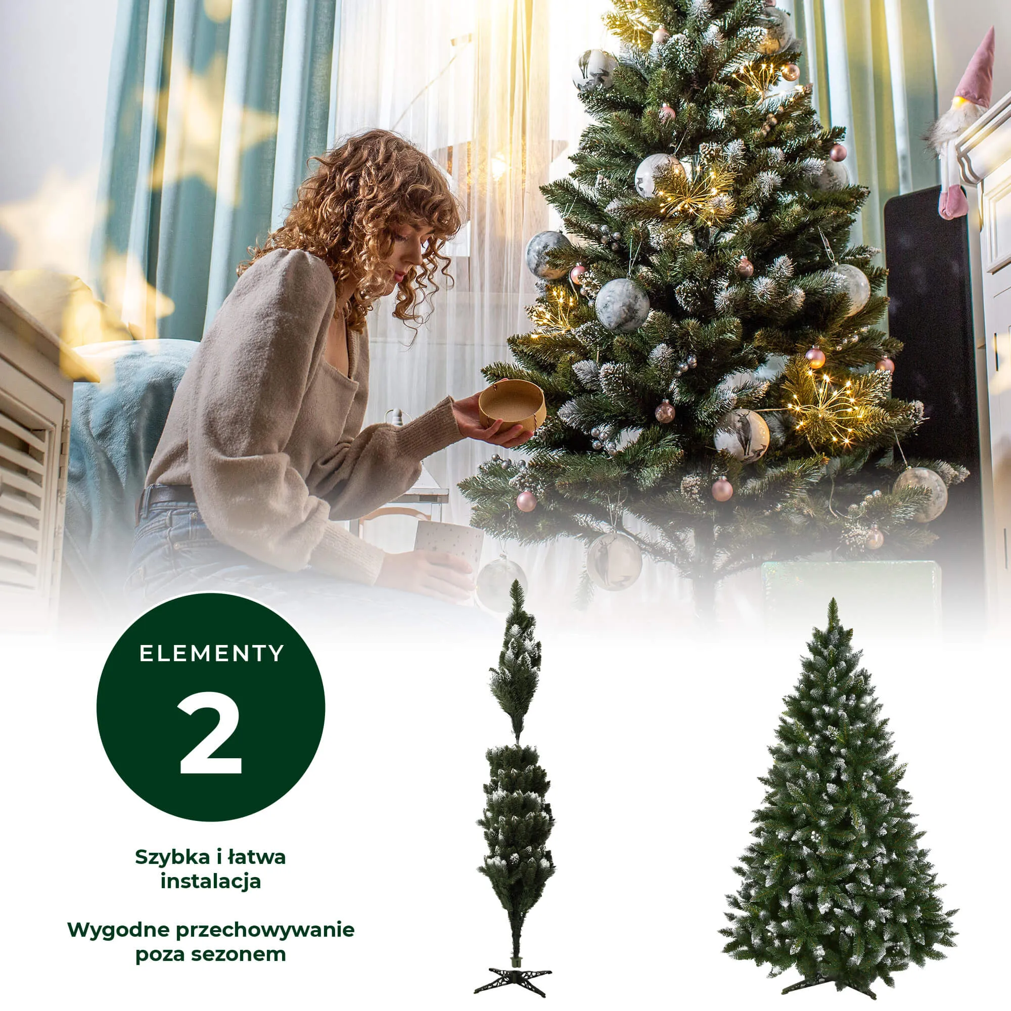 Dirbtinė Kalėdų eglutė, deimantinė pušis, Mantua, 180 cm