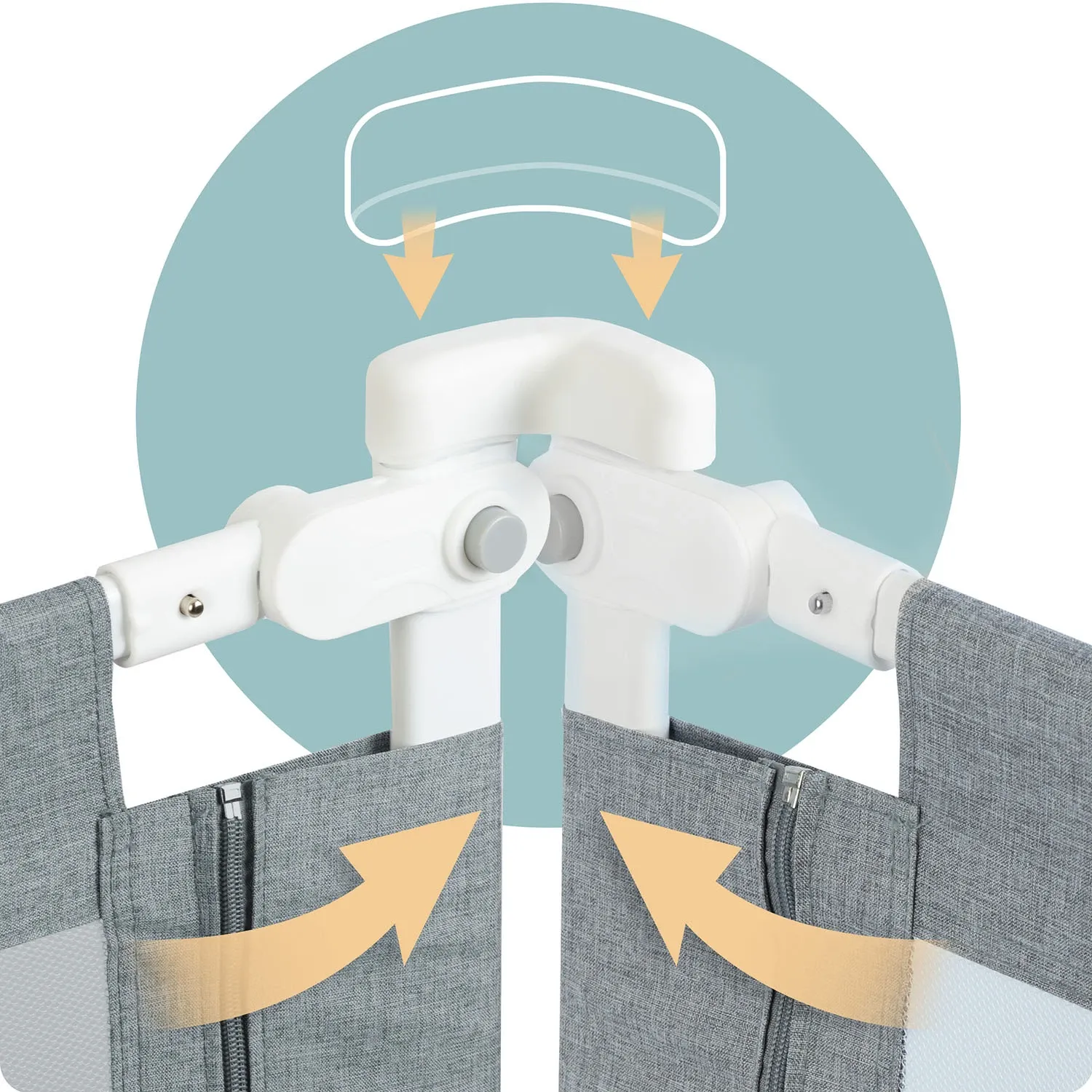 Apsauginė lovos užtvara, apsauginiai varteliai, spyna, 180 cm, Nukido NK-227, pilka - nuotrauka 1