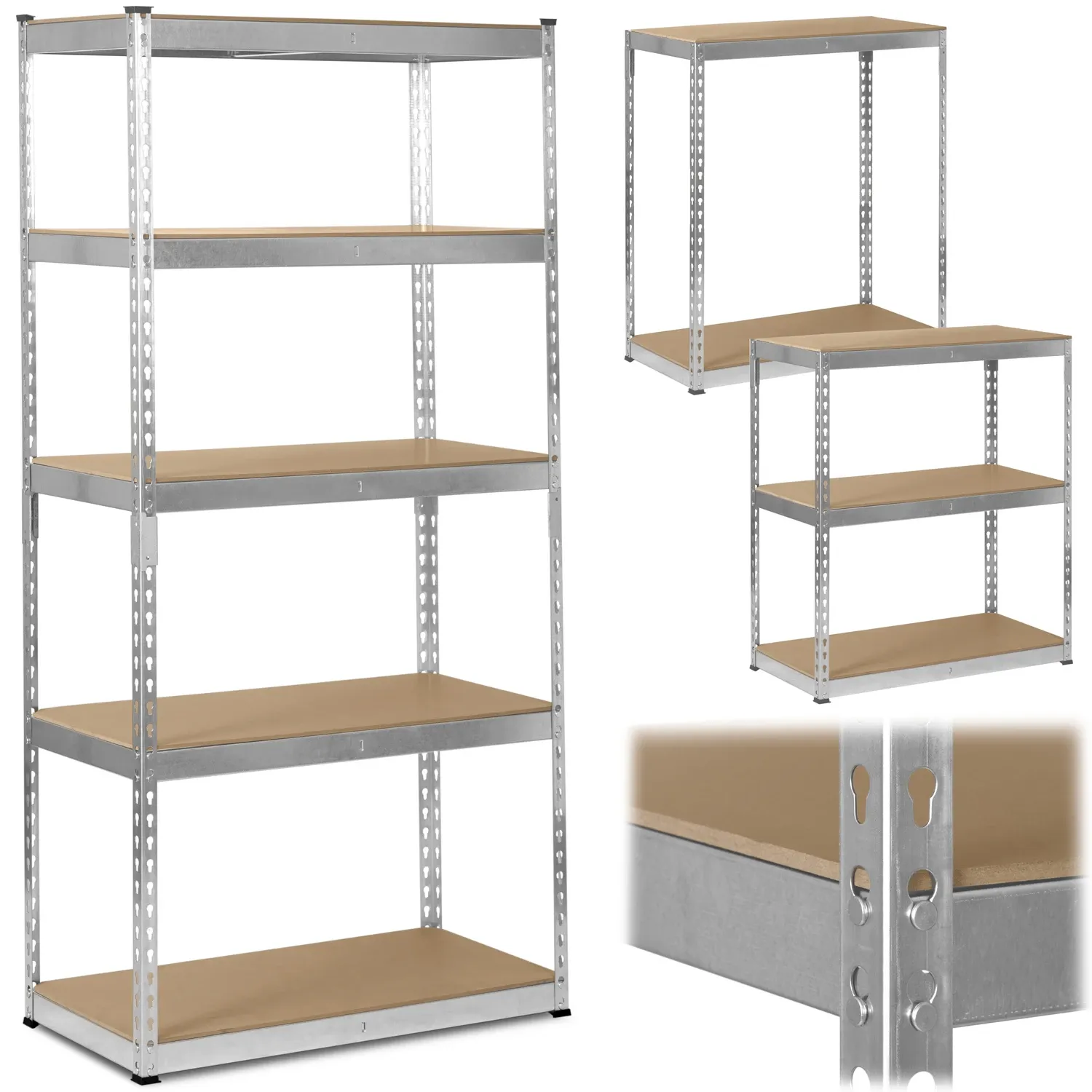 Metalinė daiktų laikymo lentyna 183 x 90 x 45 cm Humberg HR-700 sidabrinė - nuotrauka 1