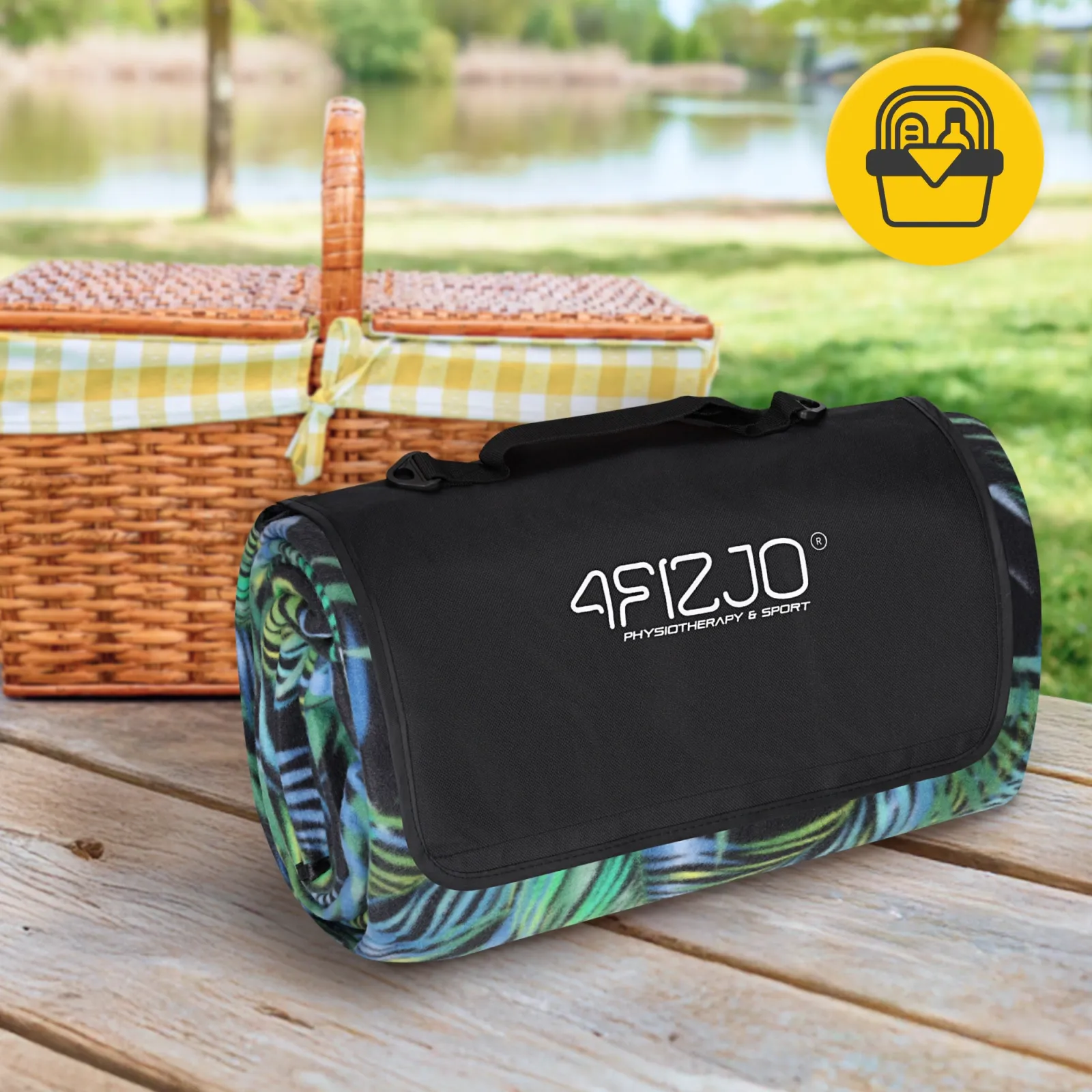 Izoliuota paplūdimio pikniko antklodė 200 x 200 cm palmės formos