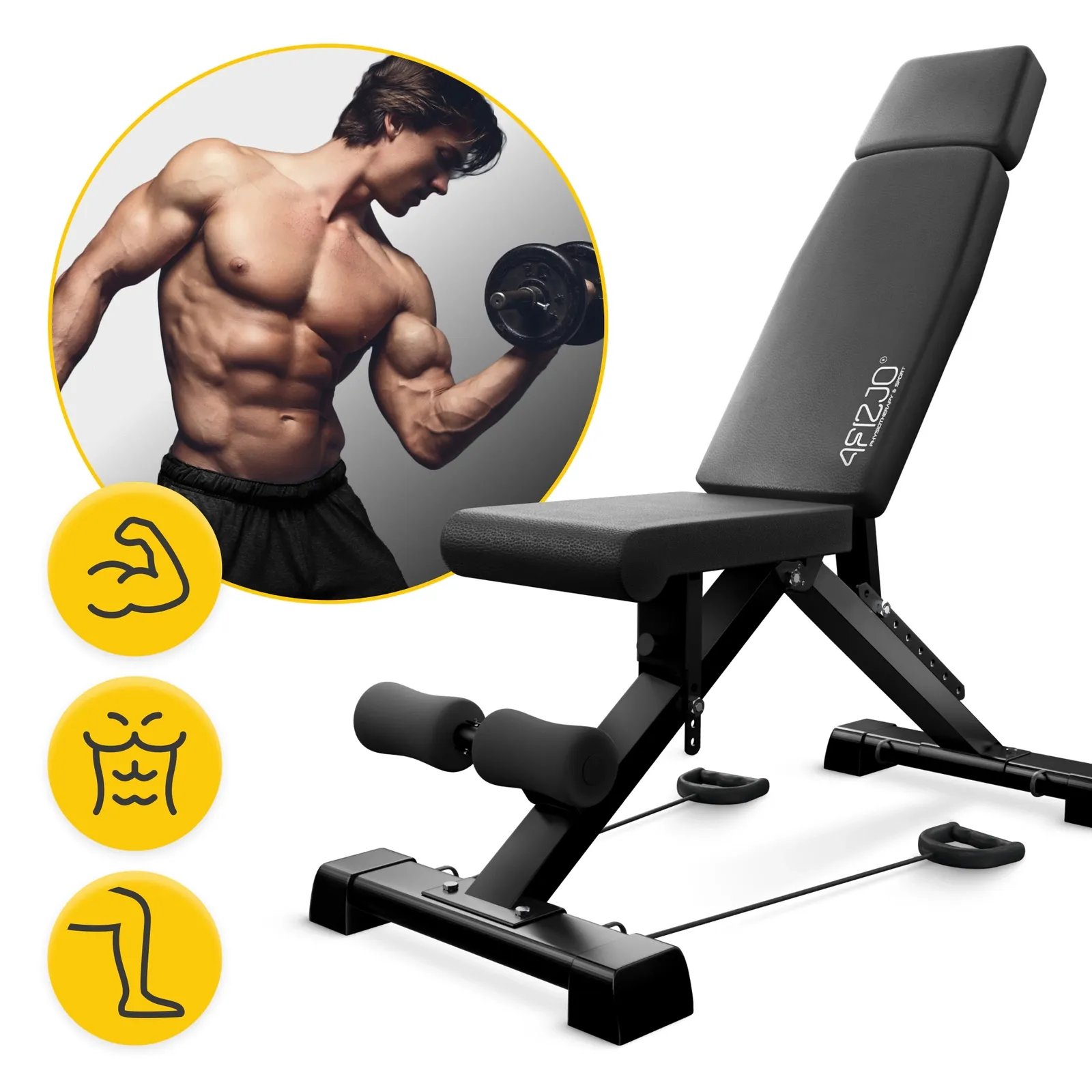 EVO reguliuojamas treniruočių suoliukas pratimams