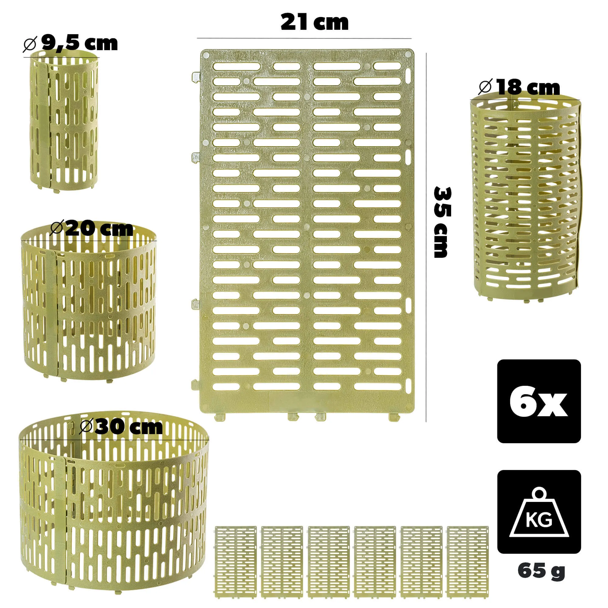 Ydes medžio kamieno uždangalai 20 x 33 cm žali 6 vnt.