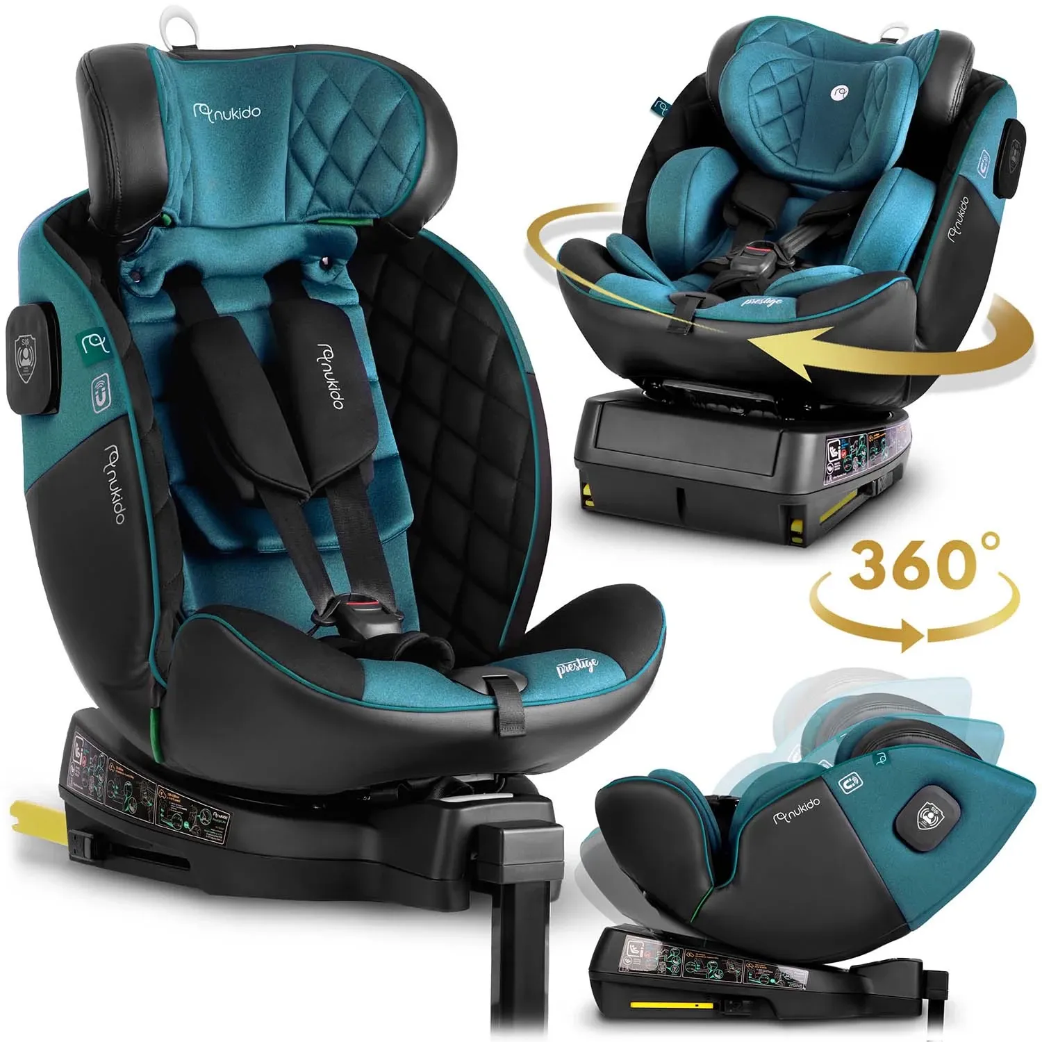 „Nukido Prestige Line“ automobilinė kėdutė, juoda ir mėlyna, 0-36 kg, ISOFIX - nuotrauka 1