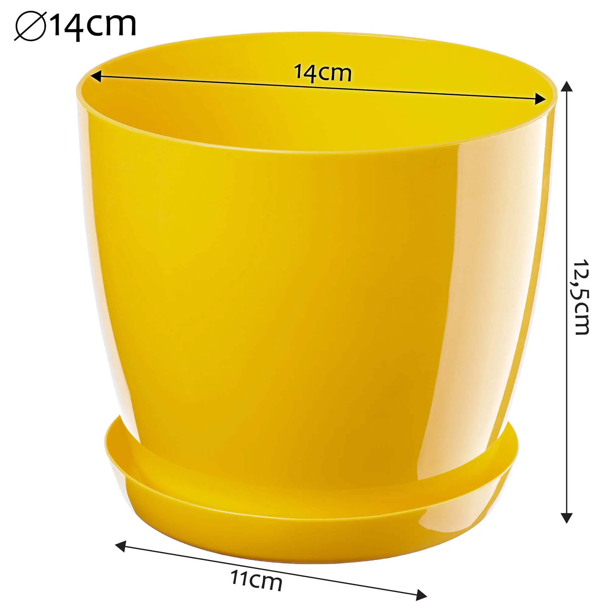 Gėlių vazonas su lėkštute 14 cm