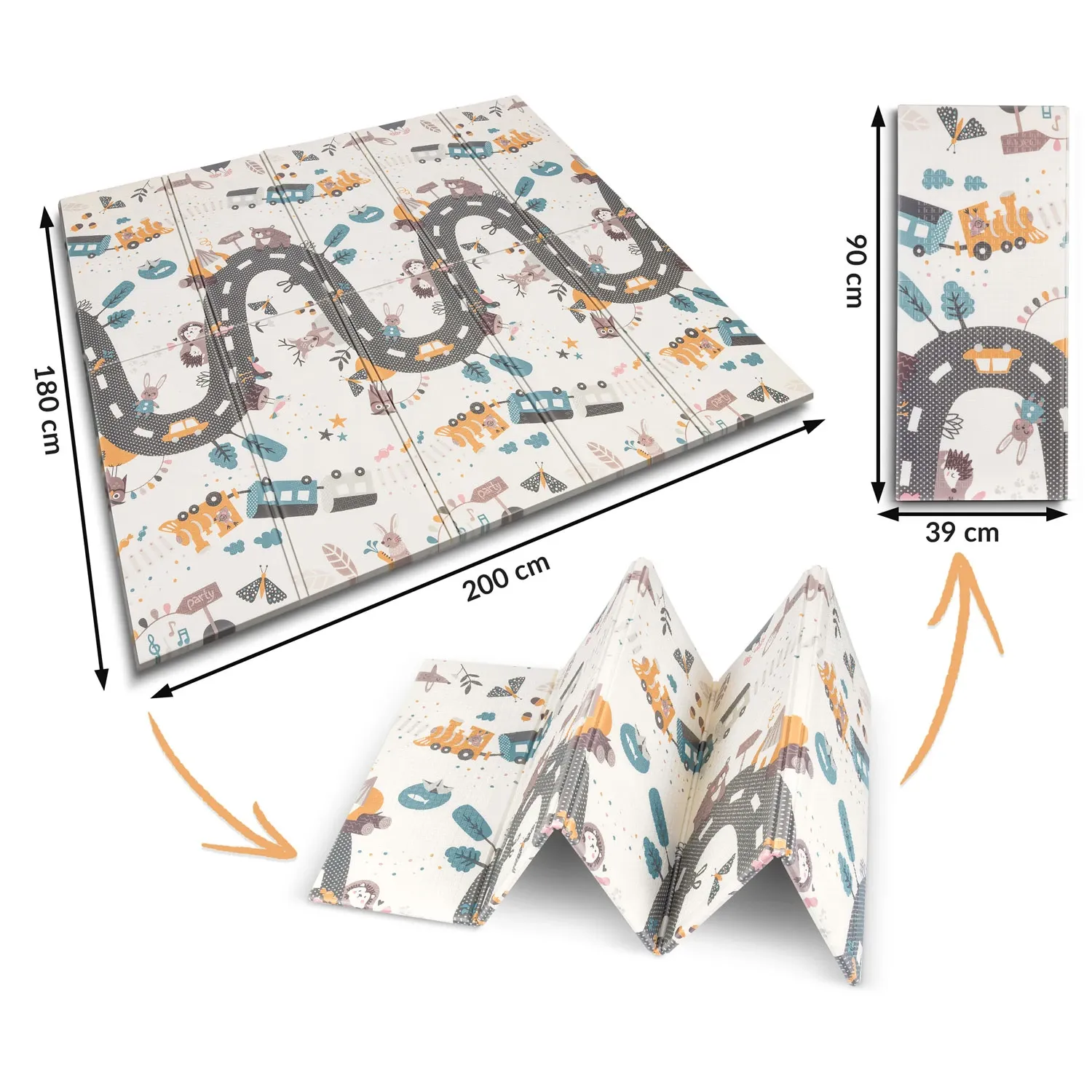 Sulankstomas edukacinis putplasčio kilimėlis 200 x 180 x 1 cm Nukido NK-340 - nuotrauka 1