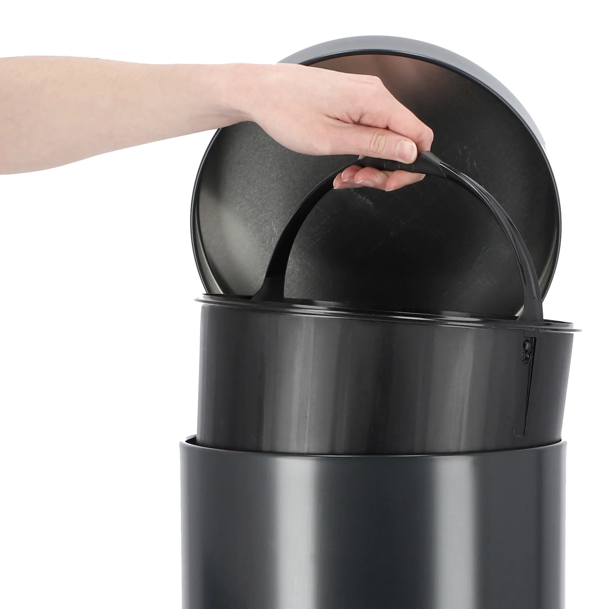 „Melfi“ 14 l plieninė šiukšliadėžė, juoda